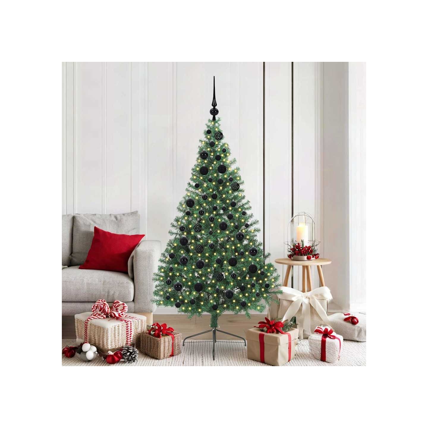 Sapin de Noël artificiel pré-éclairé Vert 180 cm PVC