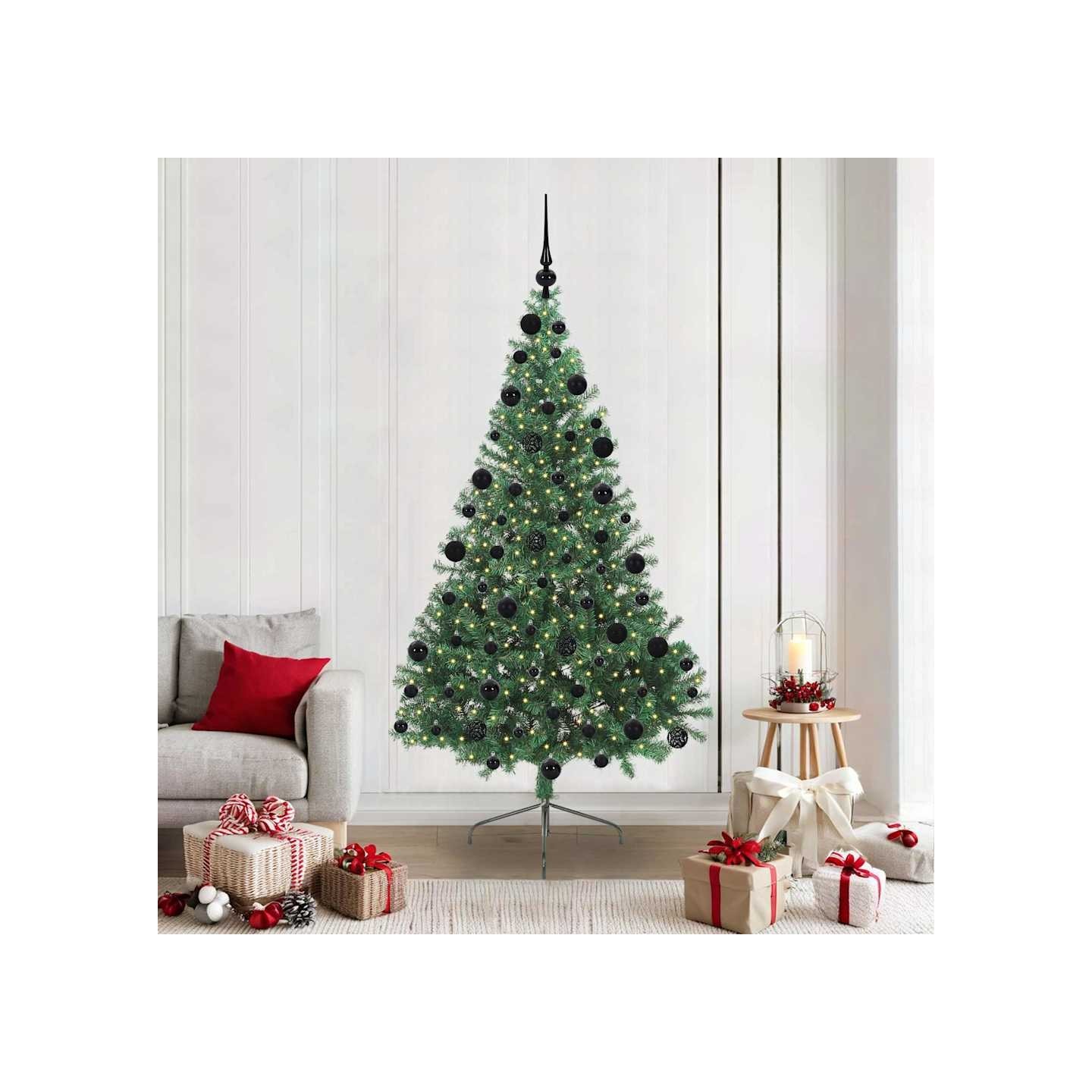 Sapin de Noël artificiel pré-éclairé Vert 210 cm PVC