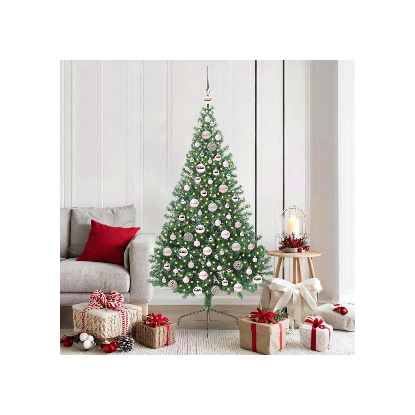 Sapin de Noël artificiel pré-éclairé Vert 180 cm PVC