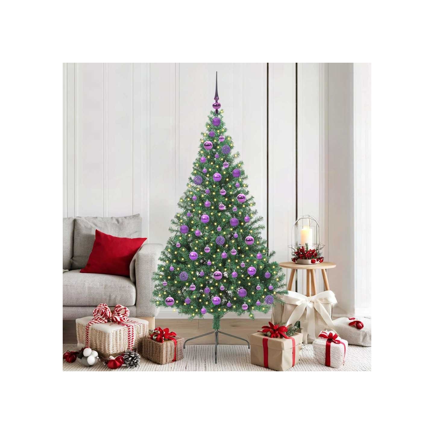 Sapin de Noël artificiel pré-éclairé Vert 180 cm PVC