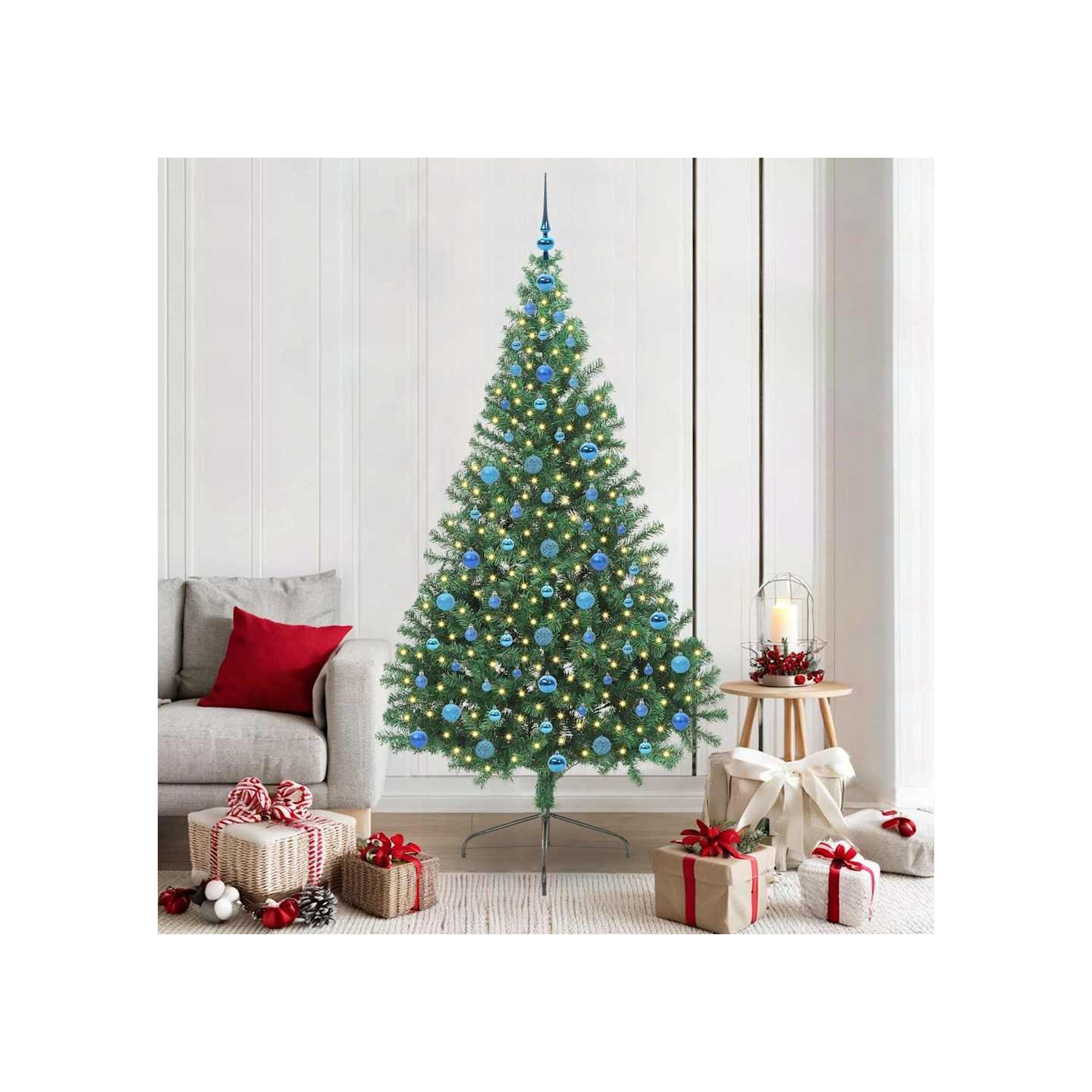 Sapin de Noël artificiel pré-éclairé Vert 210 cm PVC