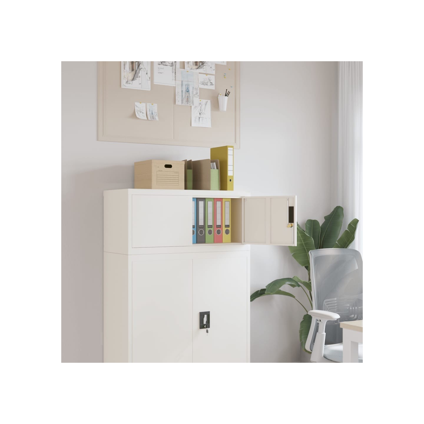 Classeur blanc 90x40x40 cm acier