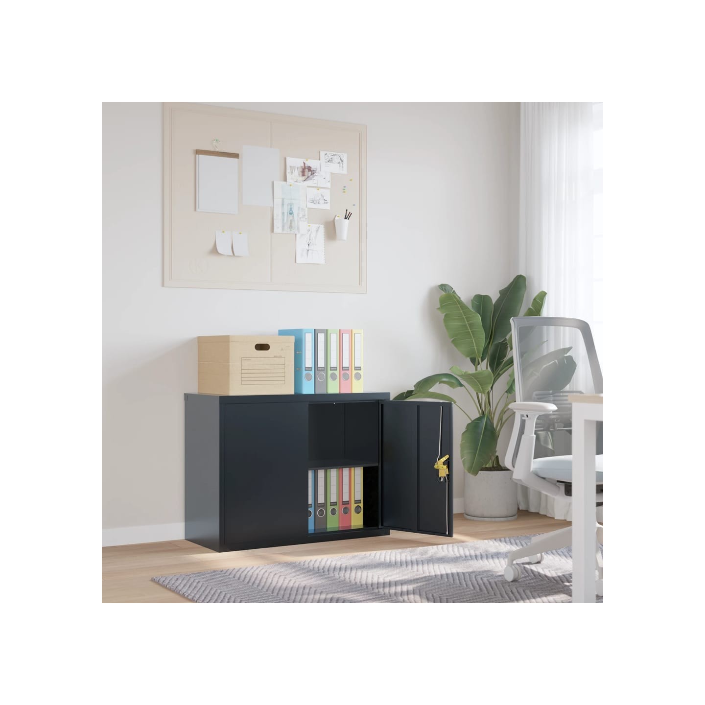 Classeur anthracite 90x40x70 cm acier