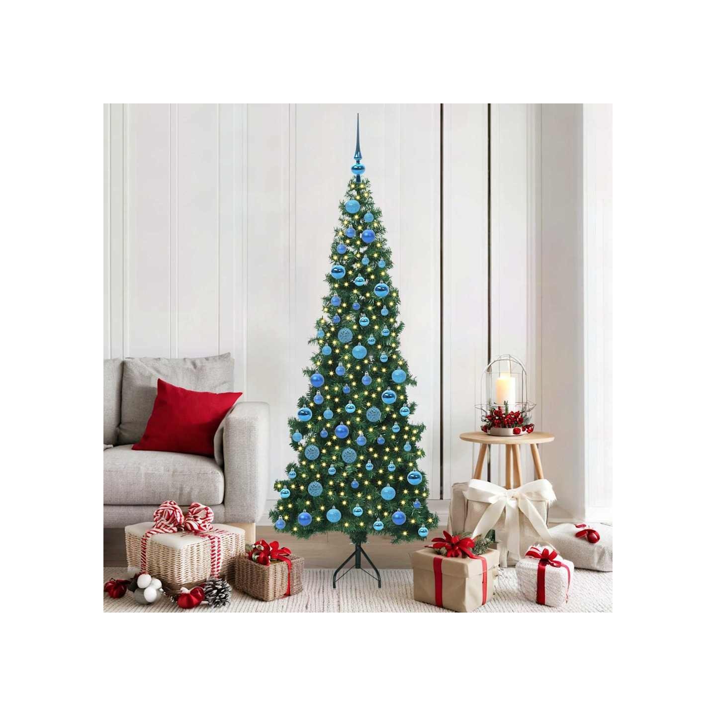 Arbre de Noël artificiel d'angle Vert 180 cm PVC et métal