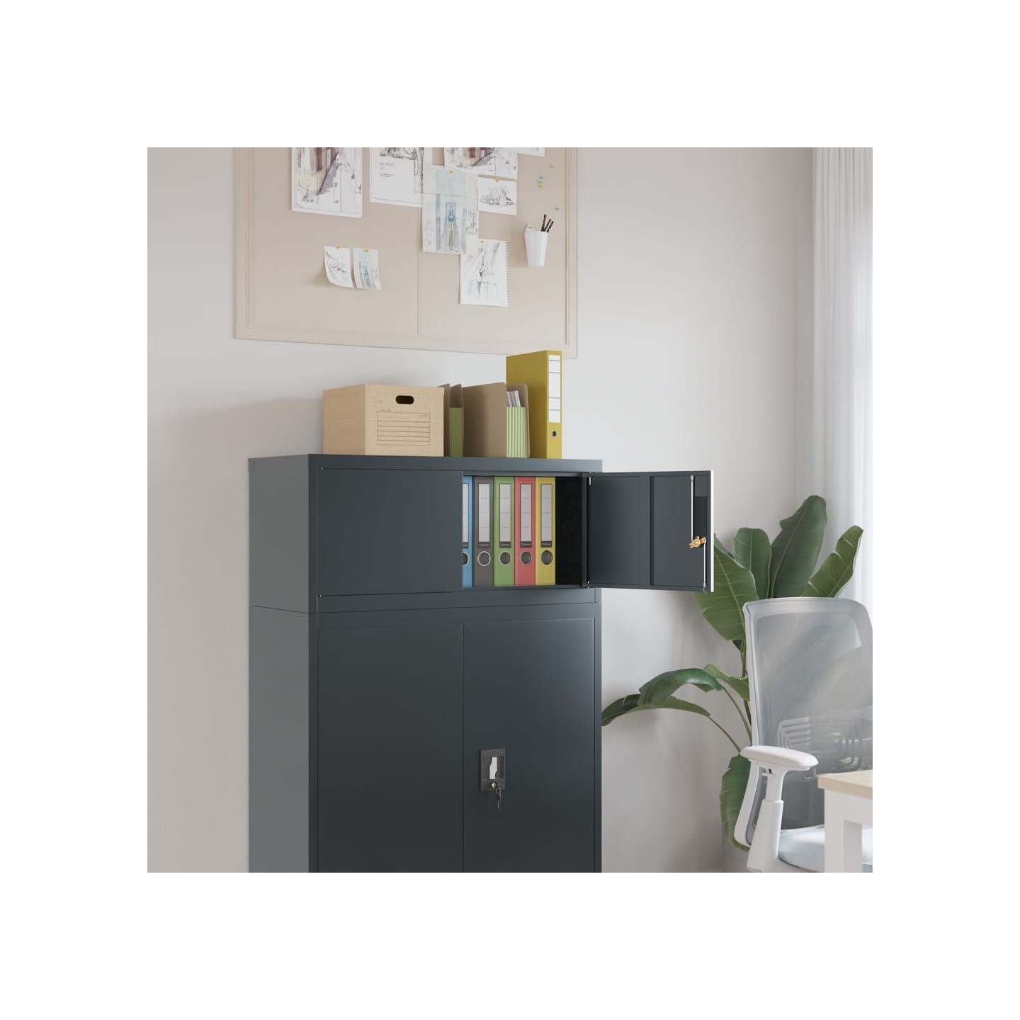 Classeur anthracite 90x40x40 cm acier