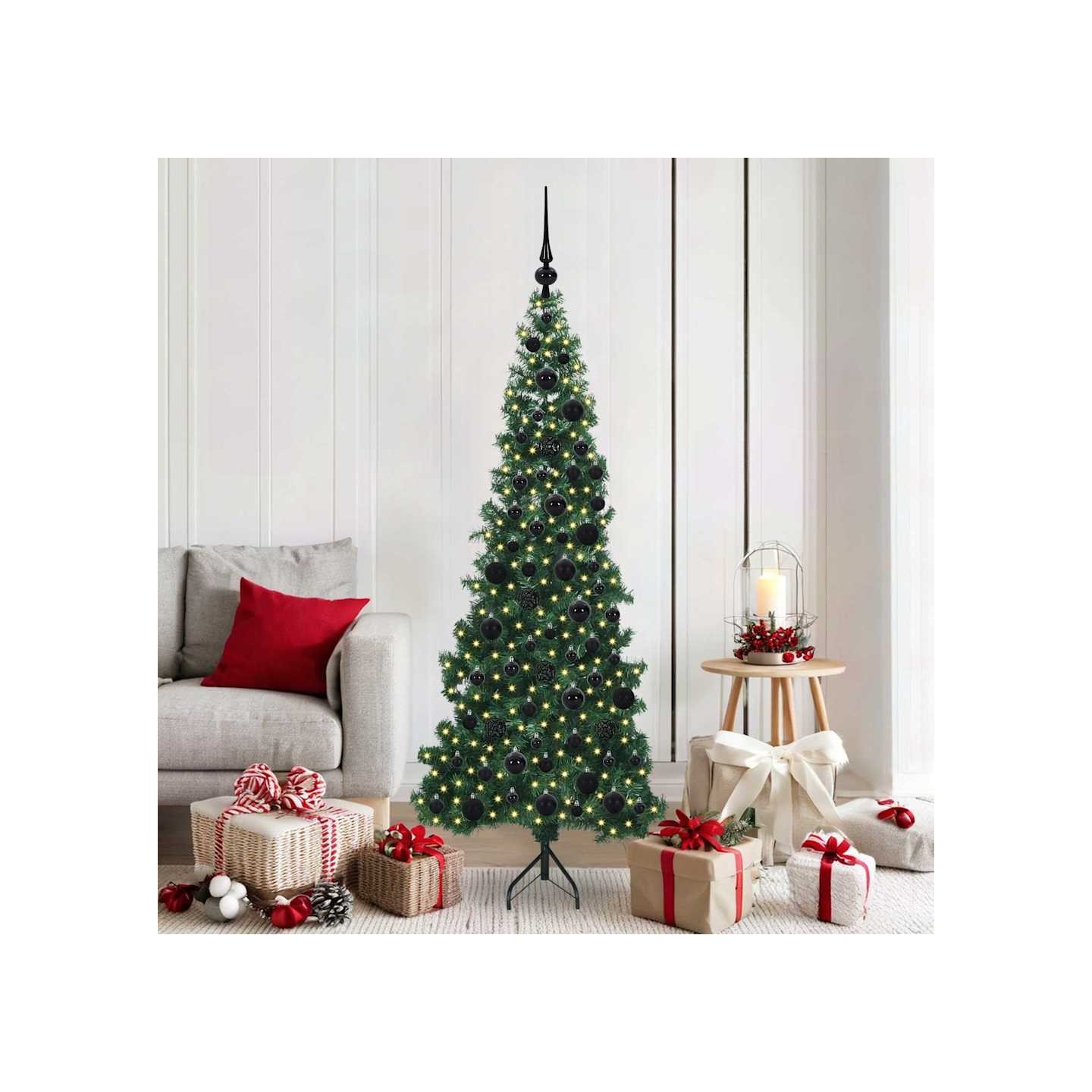 Arbre de Noël artificiel d'angle Vert 180 cm PVC et métal
