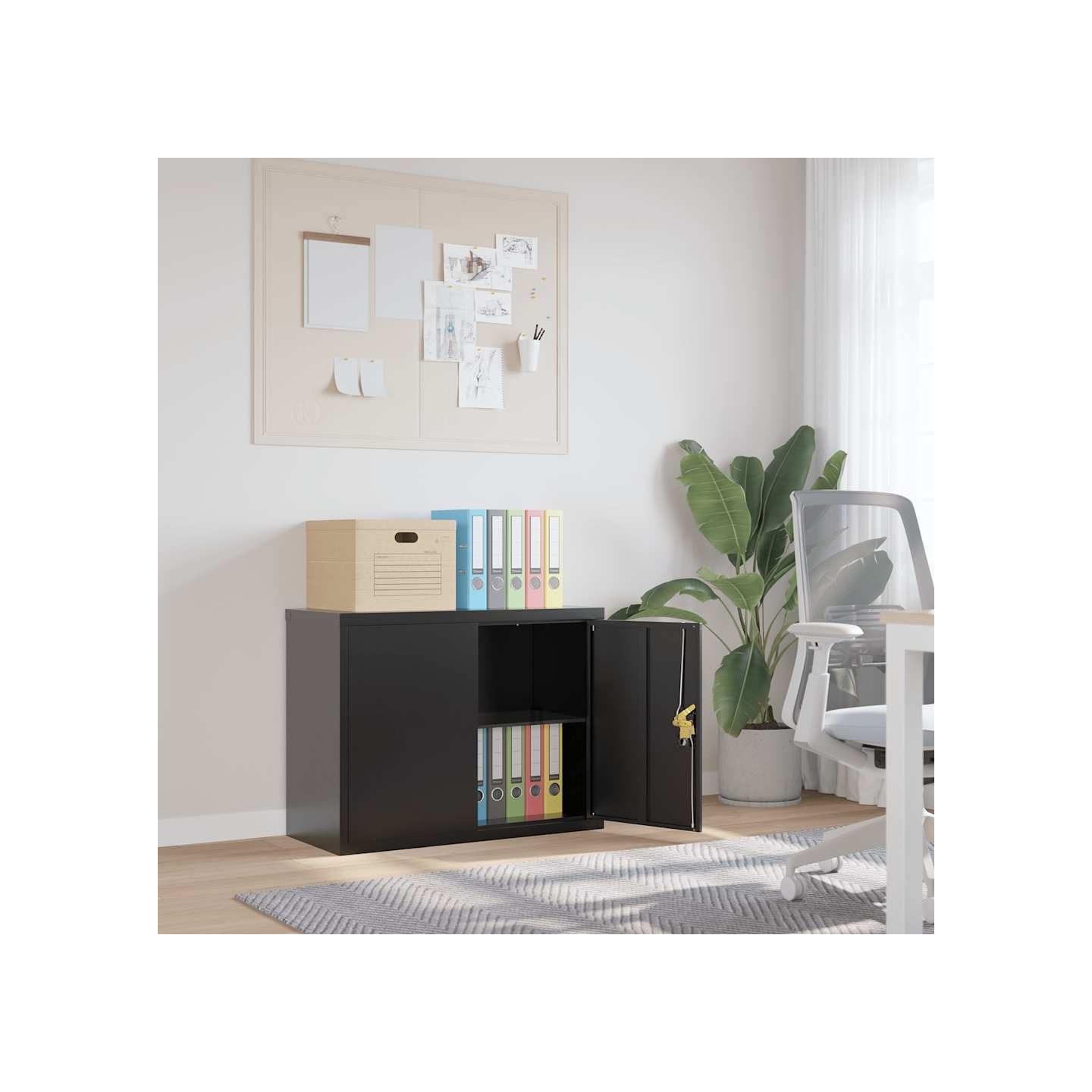 Classeur noir 90x40x70 cm acier