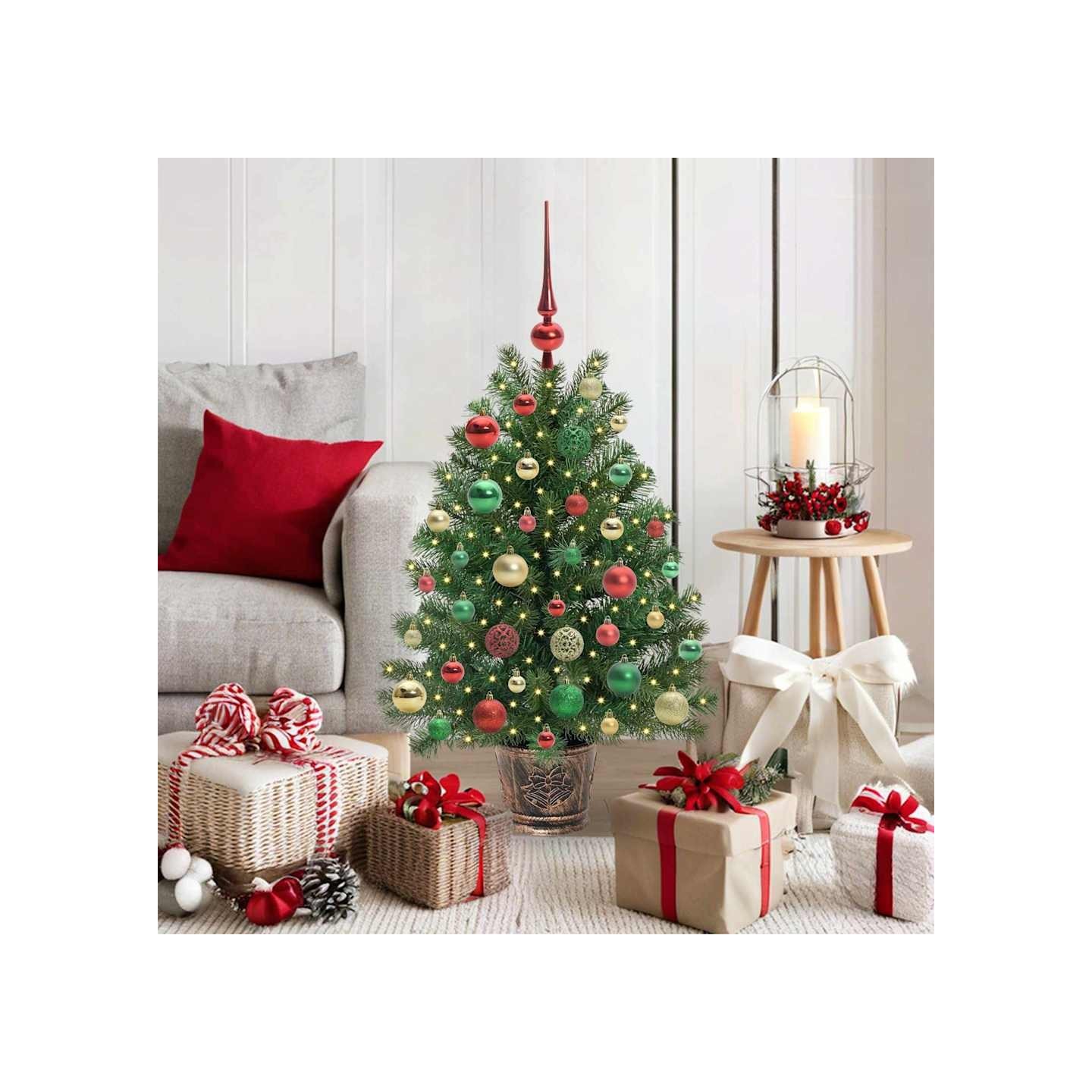 Sapin de Noël artificiel avec 150 LED Vert 95 cm PE et PVC