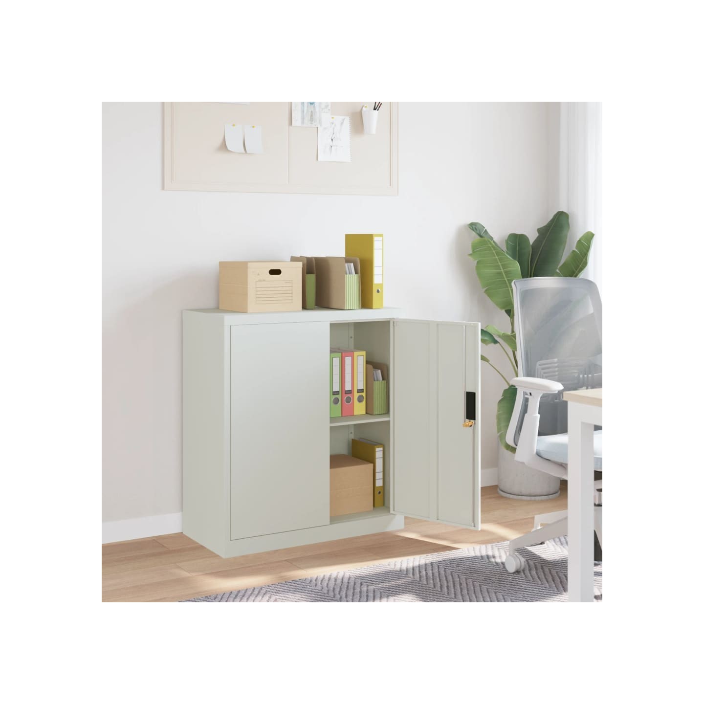 Classeur gris clair 79x40x90 cm acier