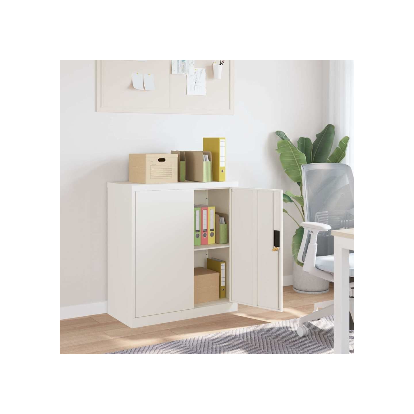 Classeur blanc 79x40x90 cm acier