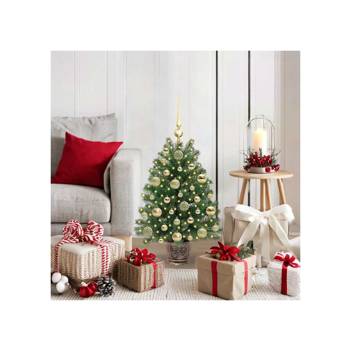 Sapin de Noël artificiel avec 150 LED Vert 75 cm PE et PVC