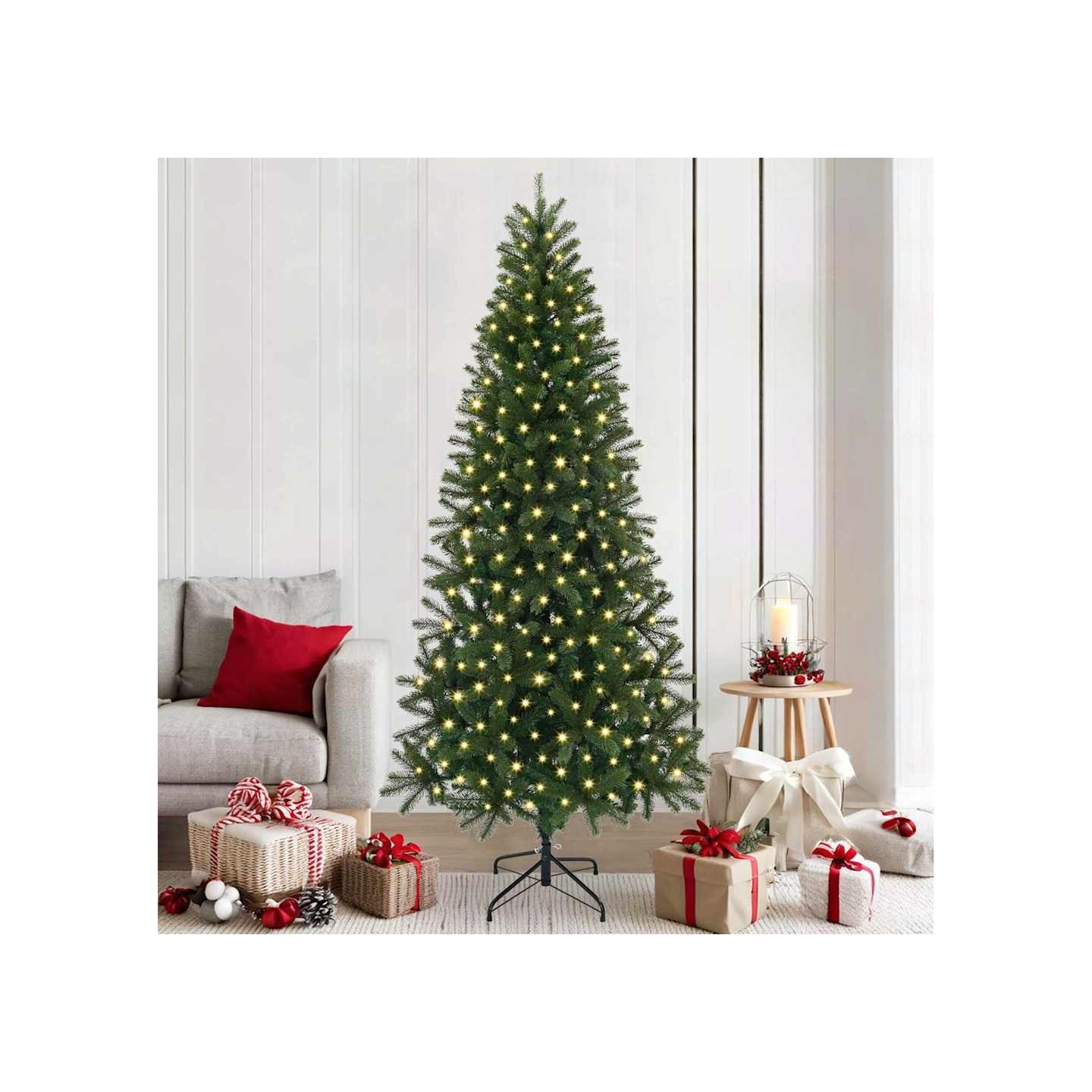 Sapin de Noël artificiel Vert 210 cm PE et PVC
