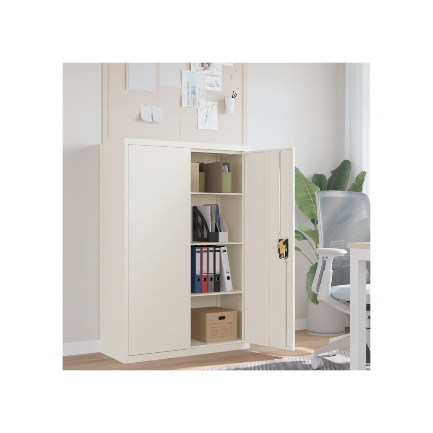 Classeur blanc 90x40x140 cm acier