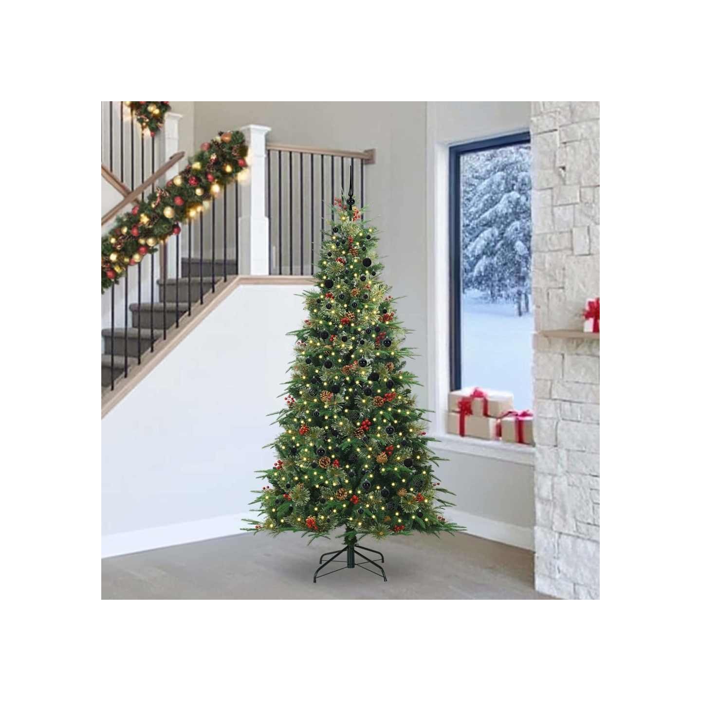 Sapin de Noël Artificiel à Branches Articulées Vert 240 cm