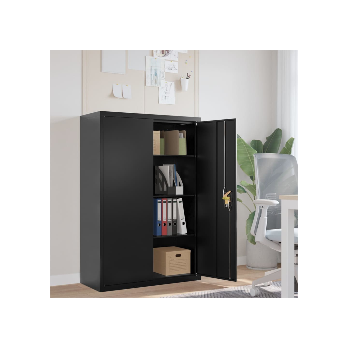 Classeur noir 90x40x140 cm acier
