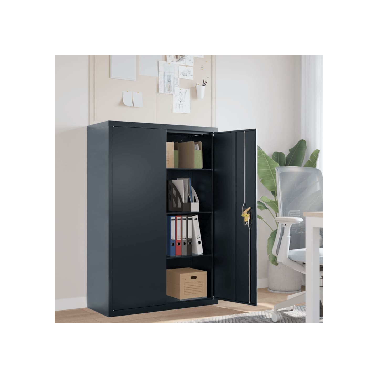 Classeur anthracite 90x40x140 cm acier