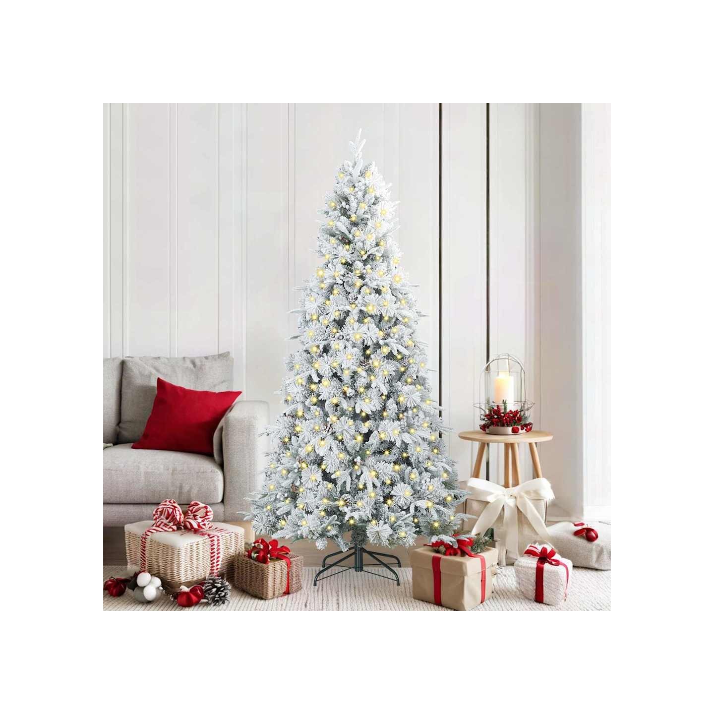 Sapin de Noël Artificiel à Branches Articulées Blanc 180 cm