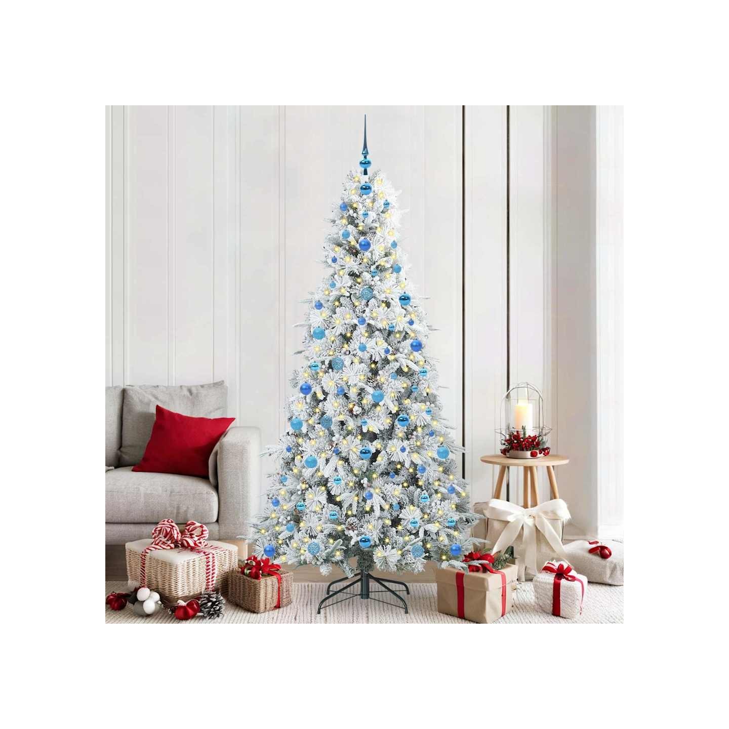 Sapin de Noël Artificiel à Branches Articulées Blanc 210 cm