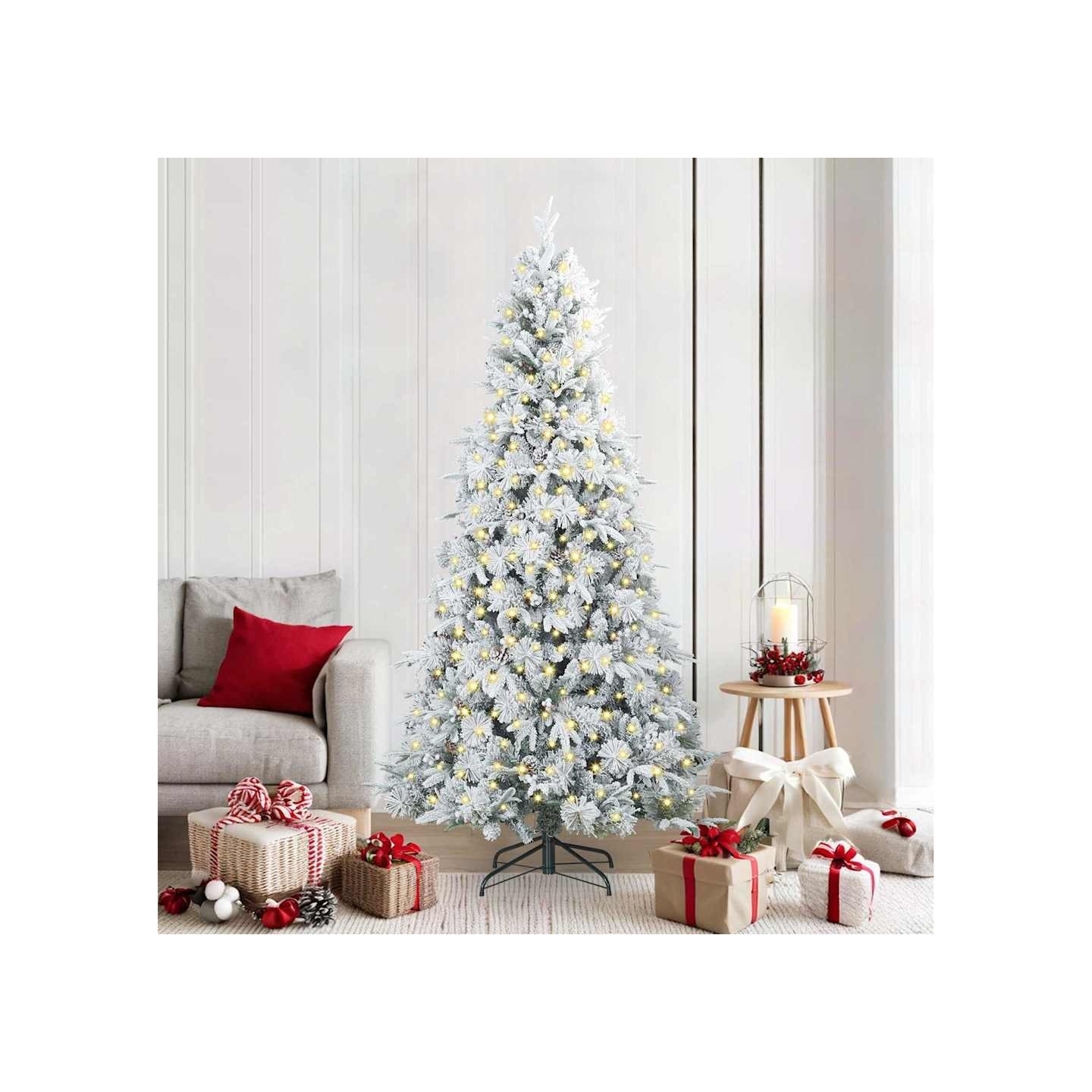 Sapin de Noël Artificiel à Branches Articulées Blanc 210 cm