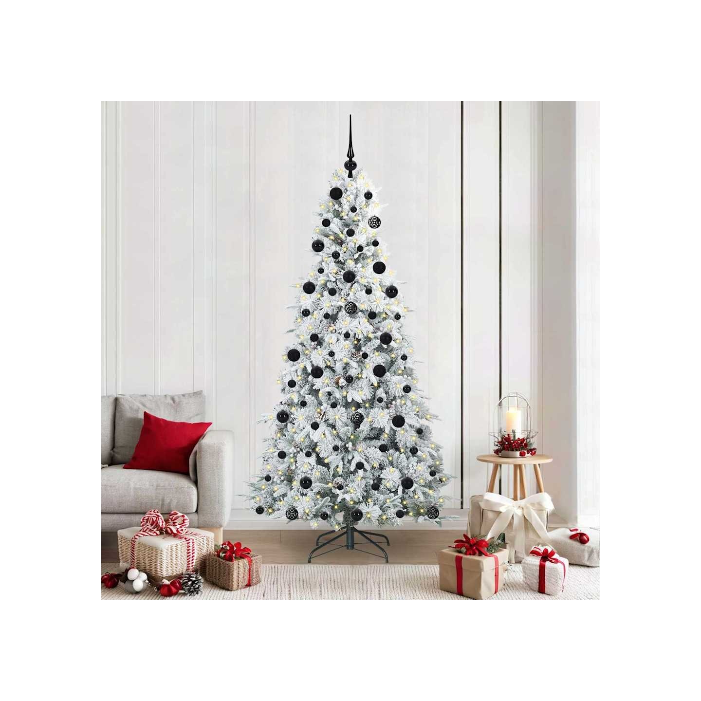 Sapin de Noël Artificiel à Branches Articulées Blanc 210 cm
