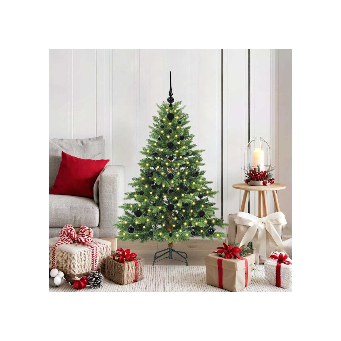 Sapin de Noël artificiel avec 150 LED Vert 120 cm PE et PVC