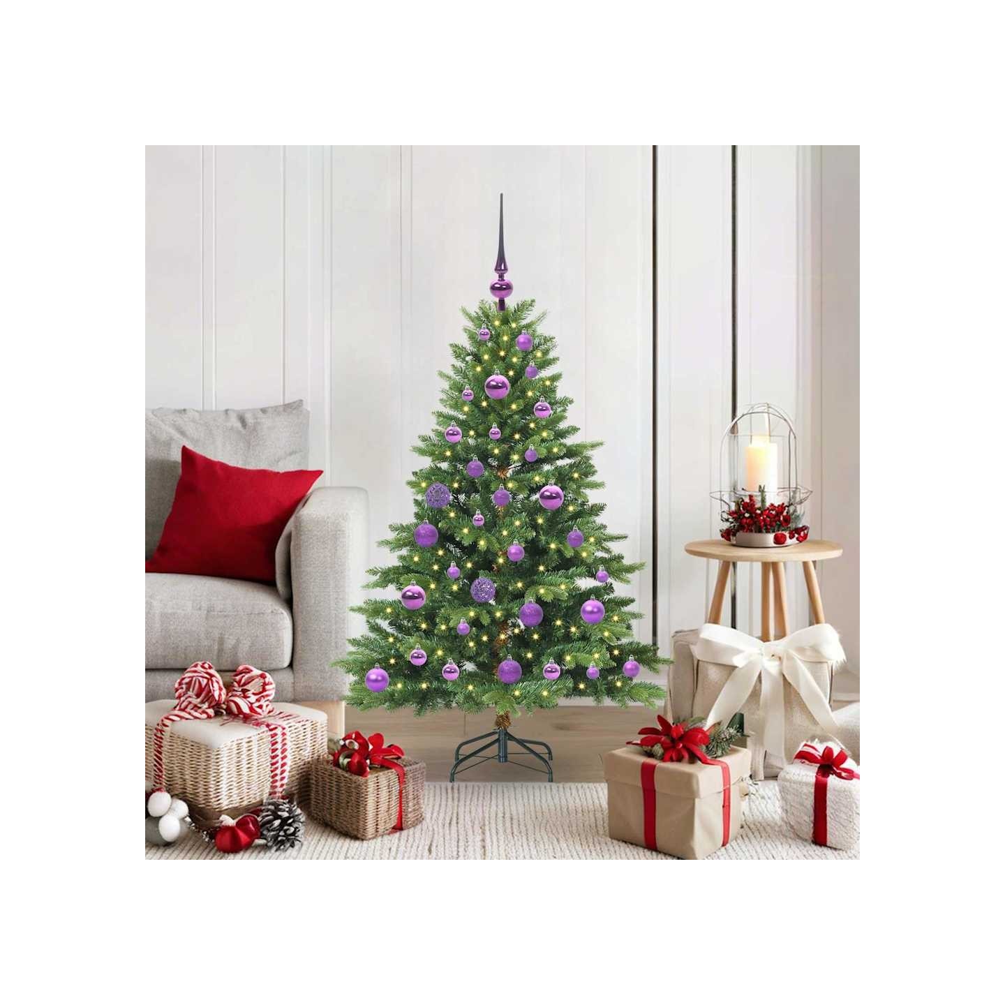 Sapin de Noël artificiel avec 150 LED Vert 120 cm PE et PVC
