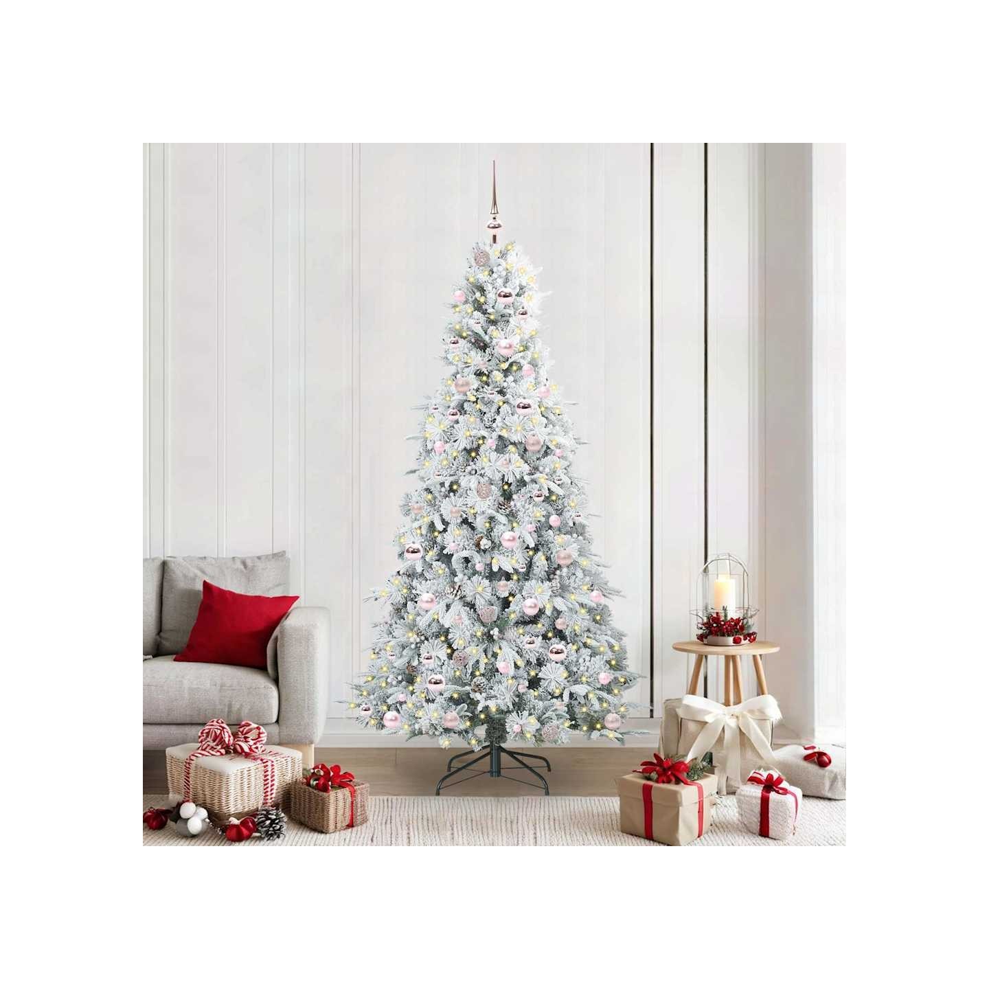 Sapin de Noël Artificiel à Branches Articulées Blanc 210 cm