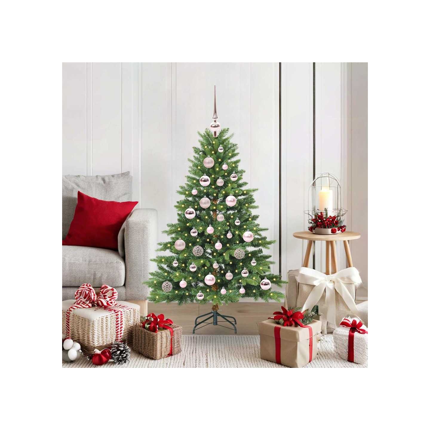 Sapin de Noël artificiel avec 150 LED Vert 120 cm PE et PVC