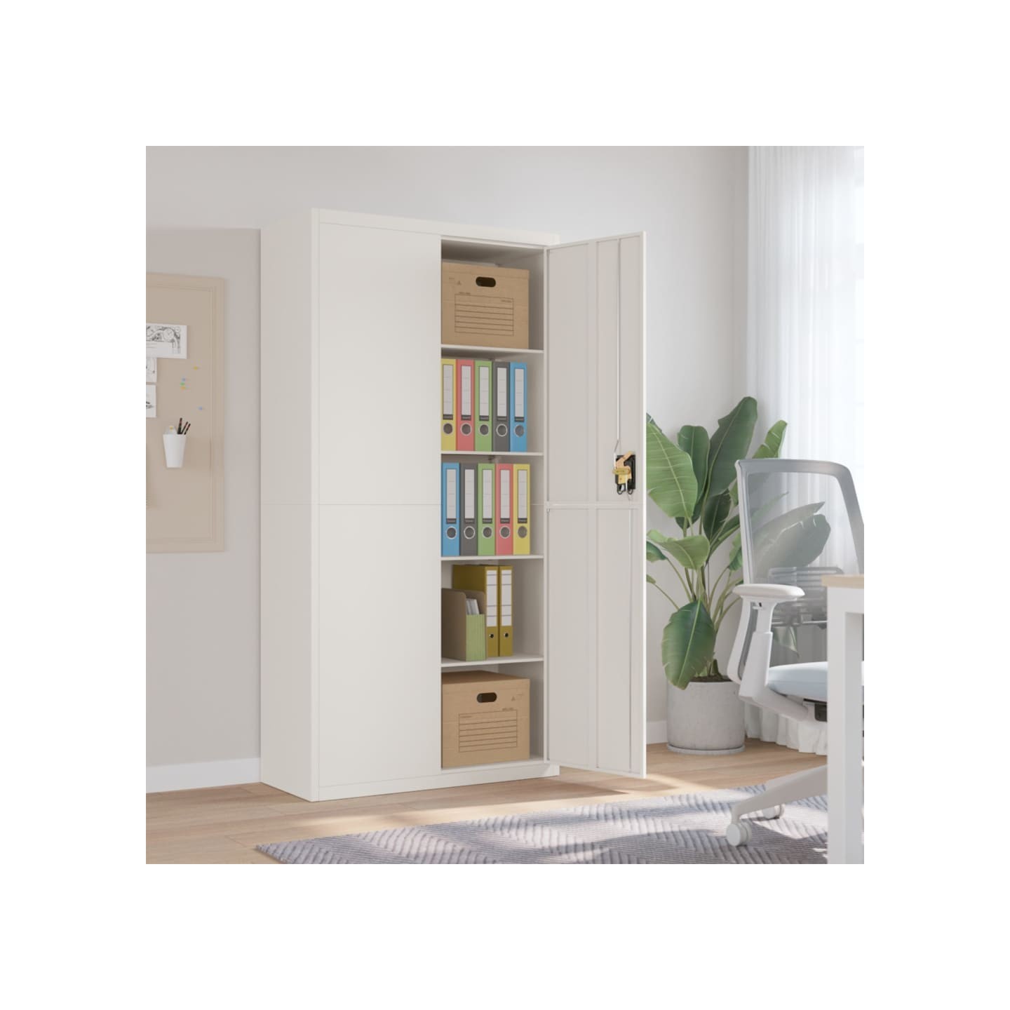 Classeur blanc 90x40x180 cm acier