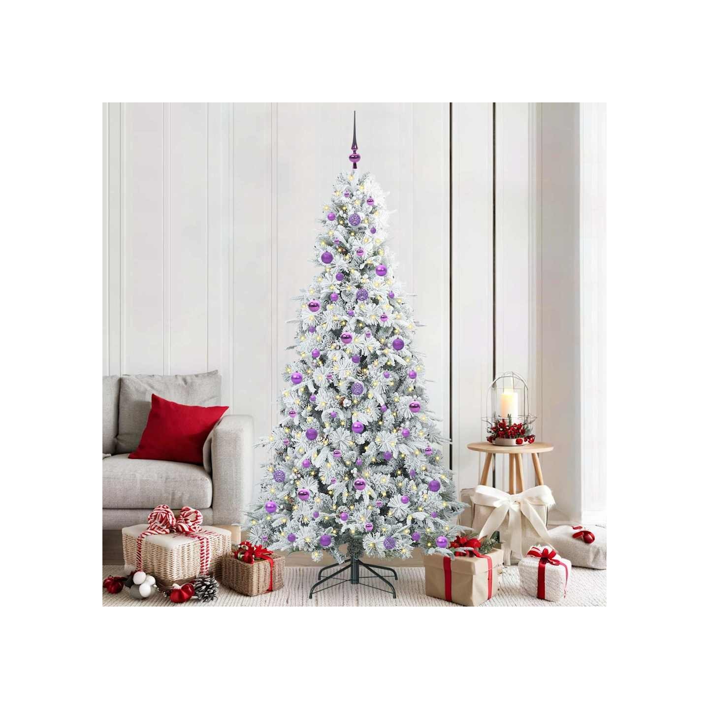 Sapin de Noël Artificiel à Branches Articulées Blanc 210 cm