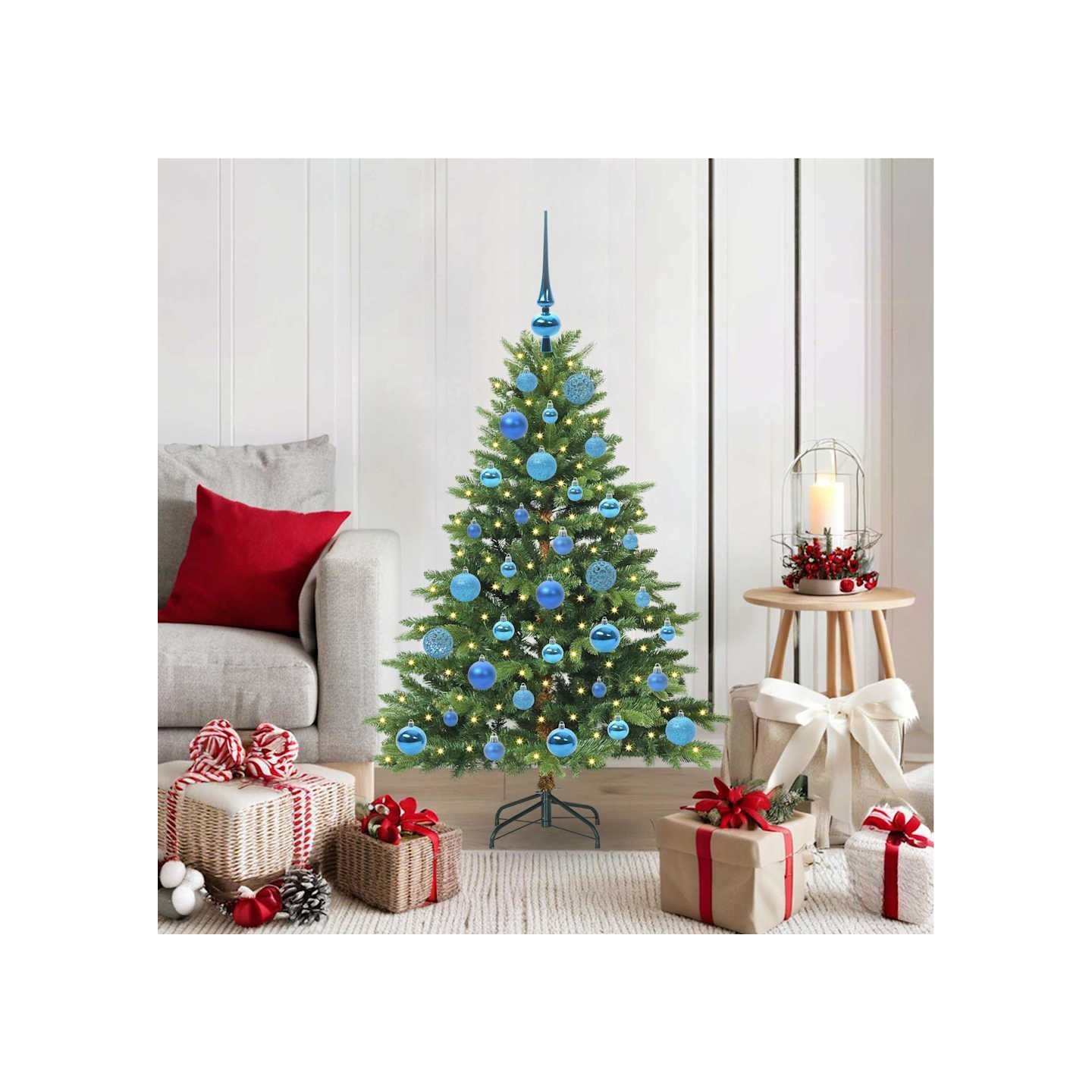 Sapin de Noël artificiel avec 150 LED Vert 120 cm PE et PVC