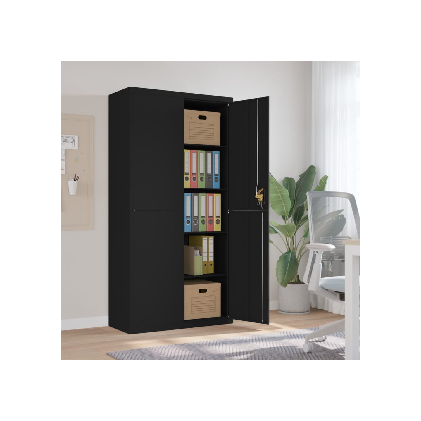 Classeur noir 90x40x180 cm acier