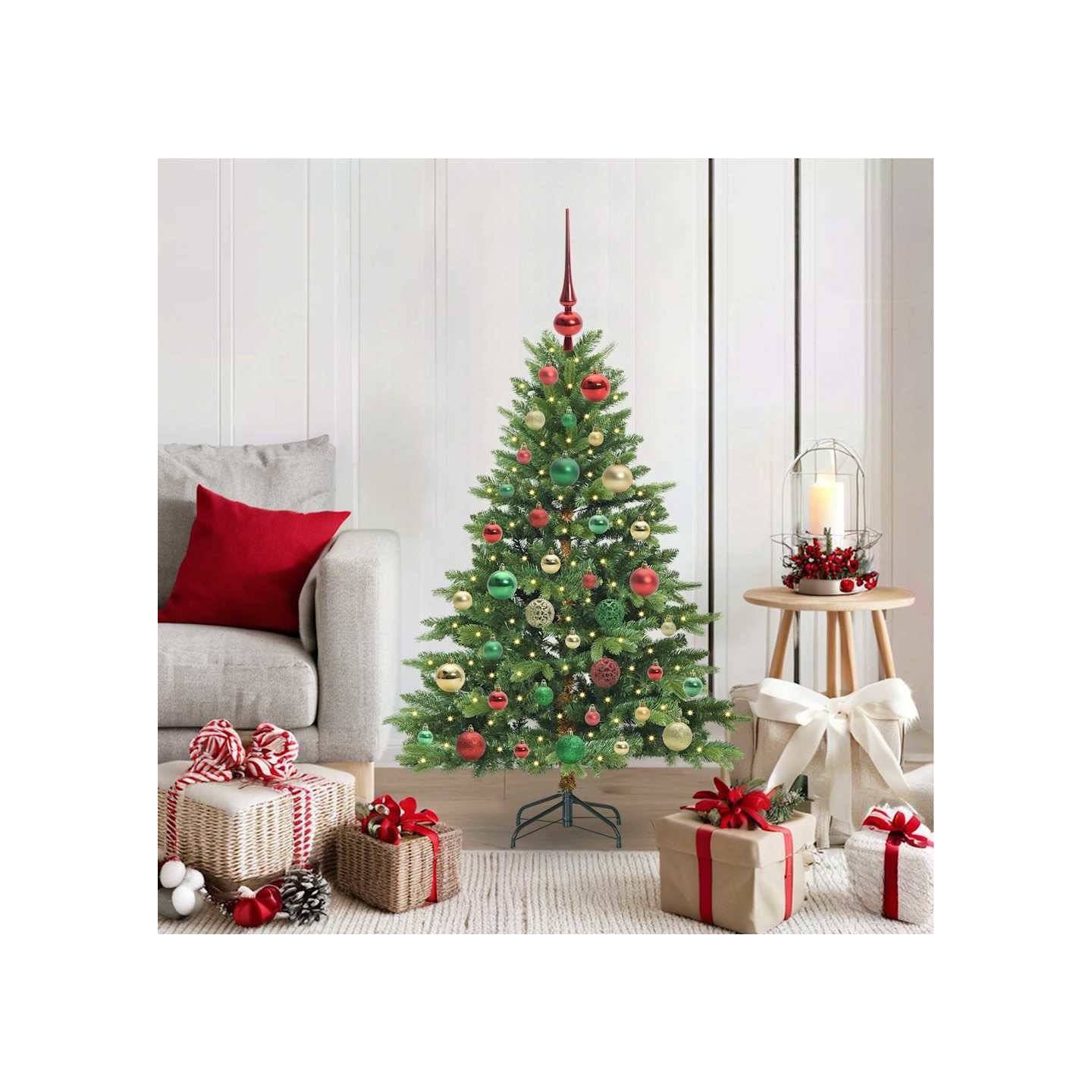 Sapin de Noël artificiel avec 150 LED Vert 120 cm PE et PVC