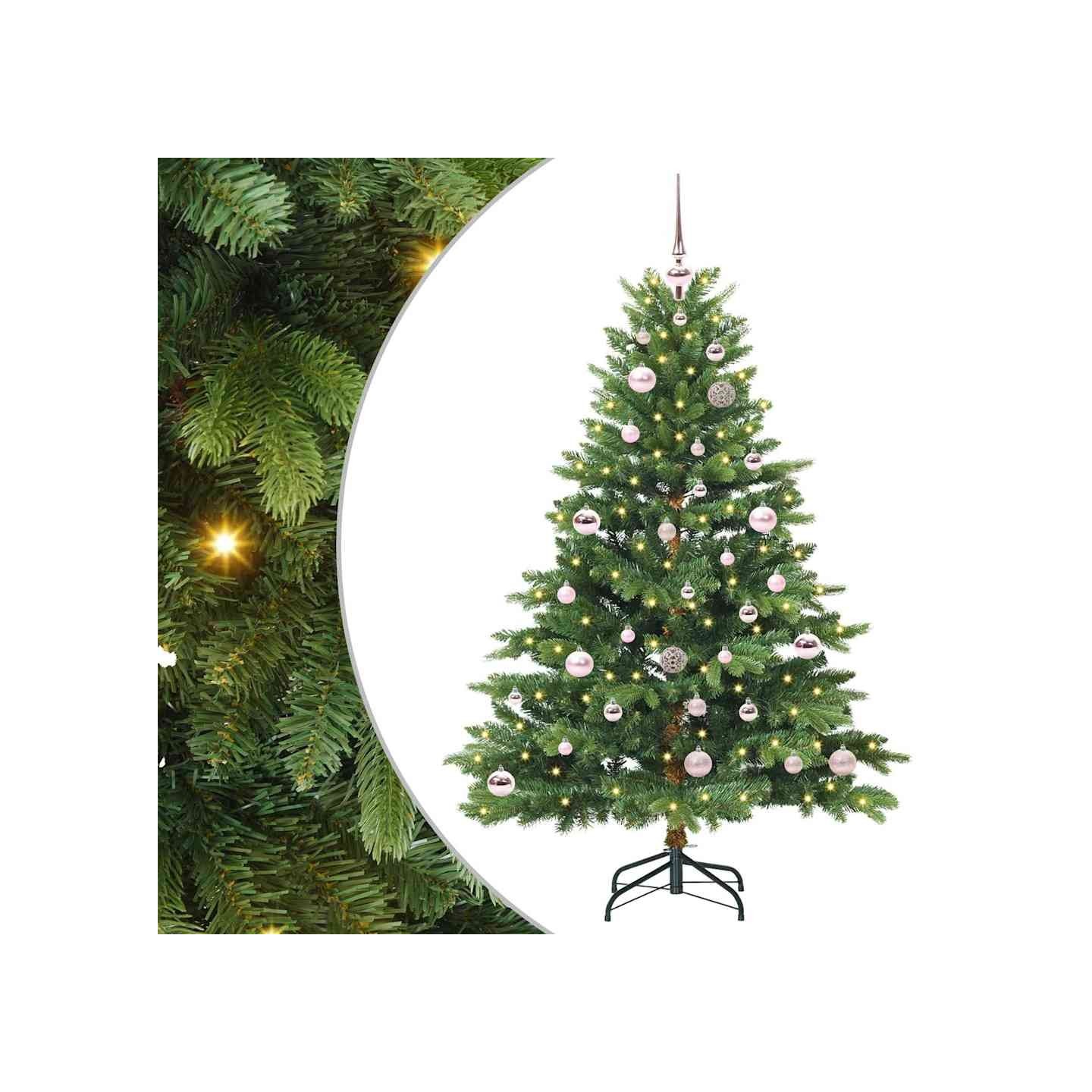 Sapin de Noël artificiel avec 150 LED Vert 150 cm PE et PVC