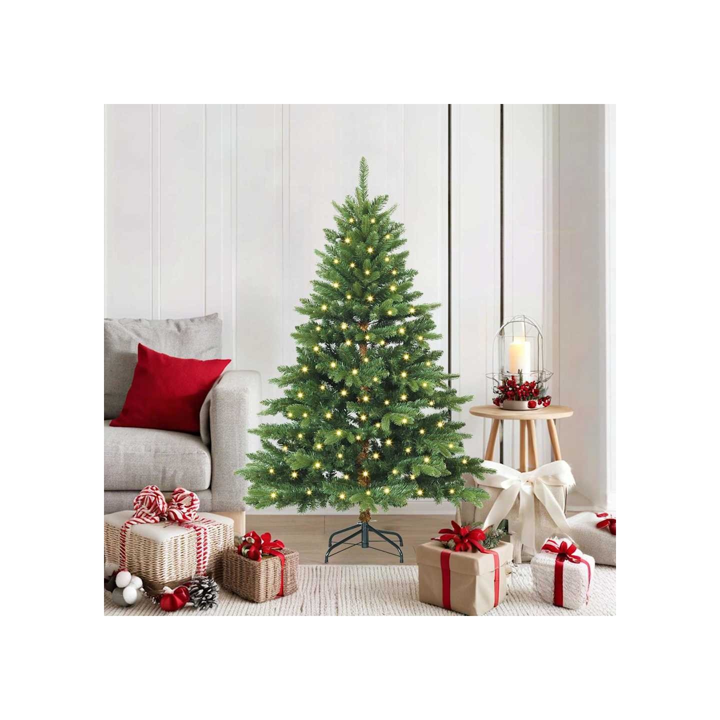 Sapin de Noël artificiel avec 150 LED Vert 150 cm PE et PVC