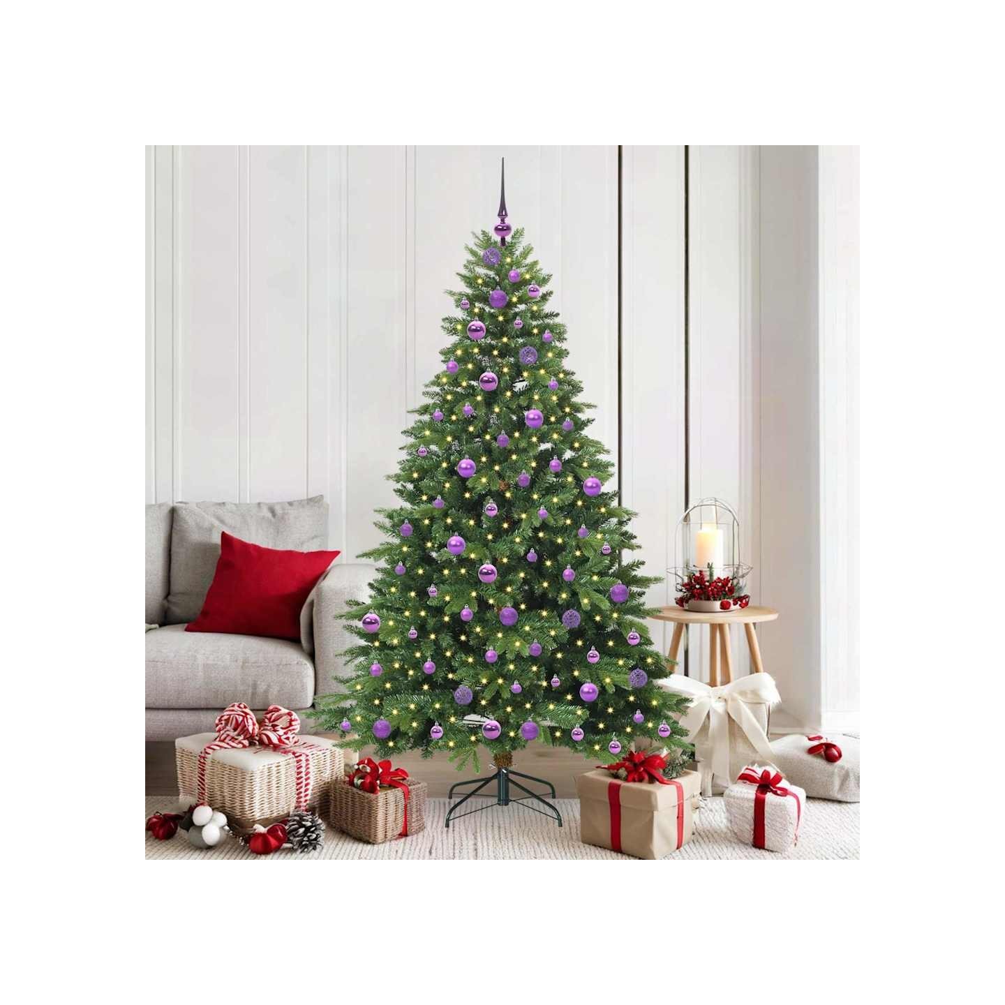 Sapin de Noël artificiel avec 300 LED Vert 180 cm PE et PVC