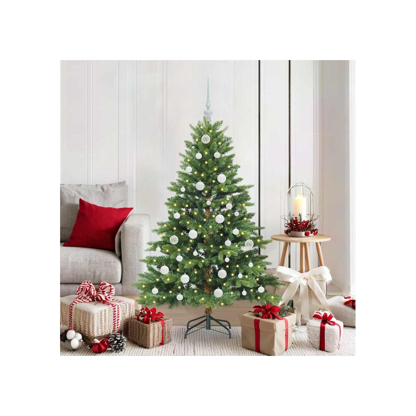 Sapin de Noël artificiel avec 150 LED Vert 150 cm PE et PVC