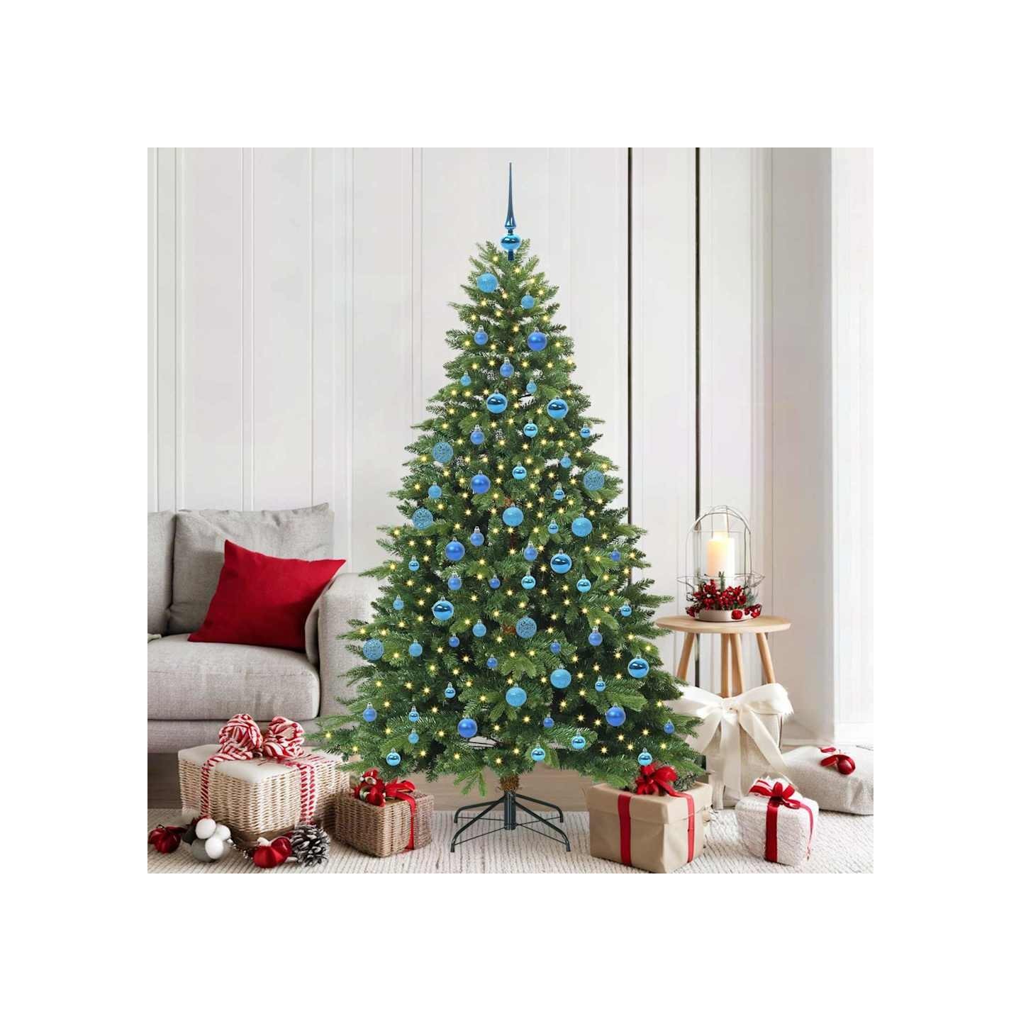 Sapin de Noël artificiel avec 300 LED Vert 180 cm PE et PVC