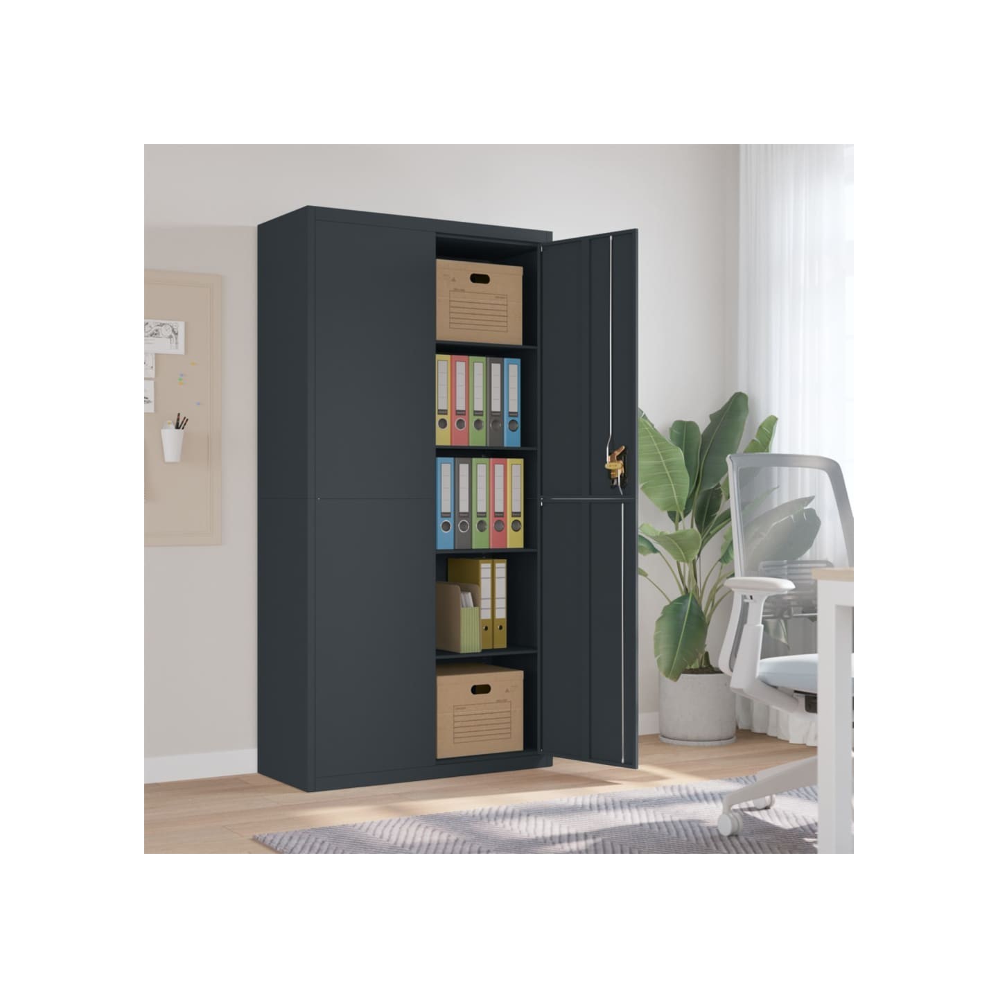 Classeur anthracite 90x40x180 cm Acier