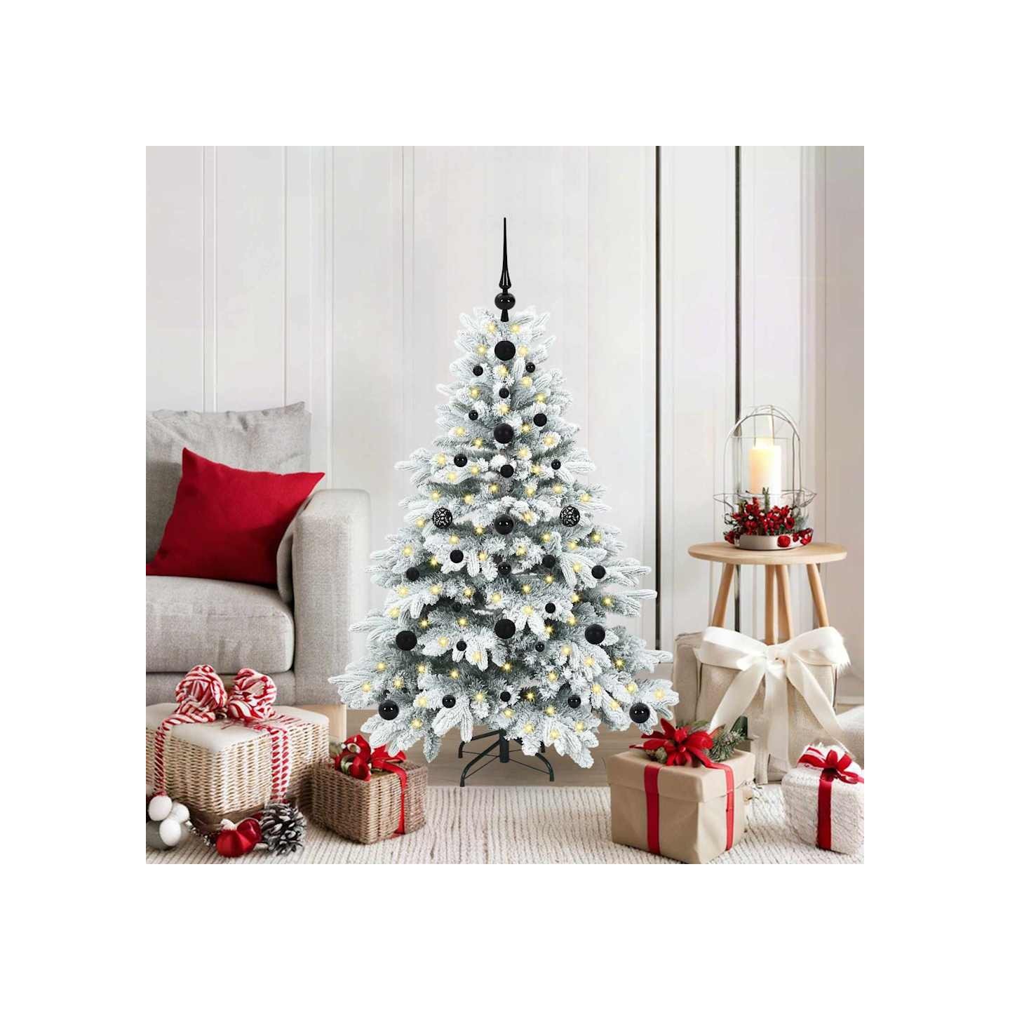 Sapin de Noël artificiel avec 150 LED Blanc 120 cm PE et PVC