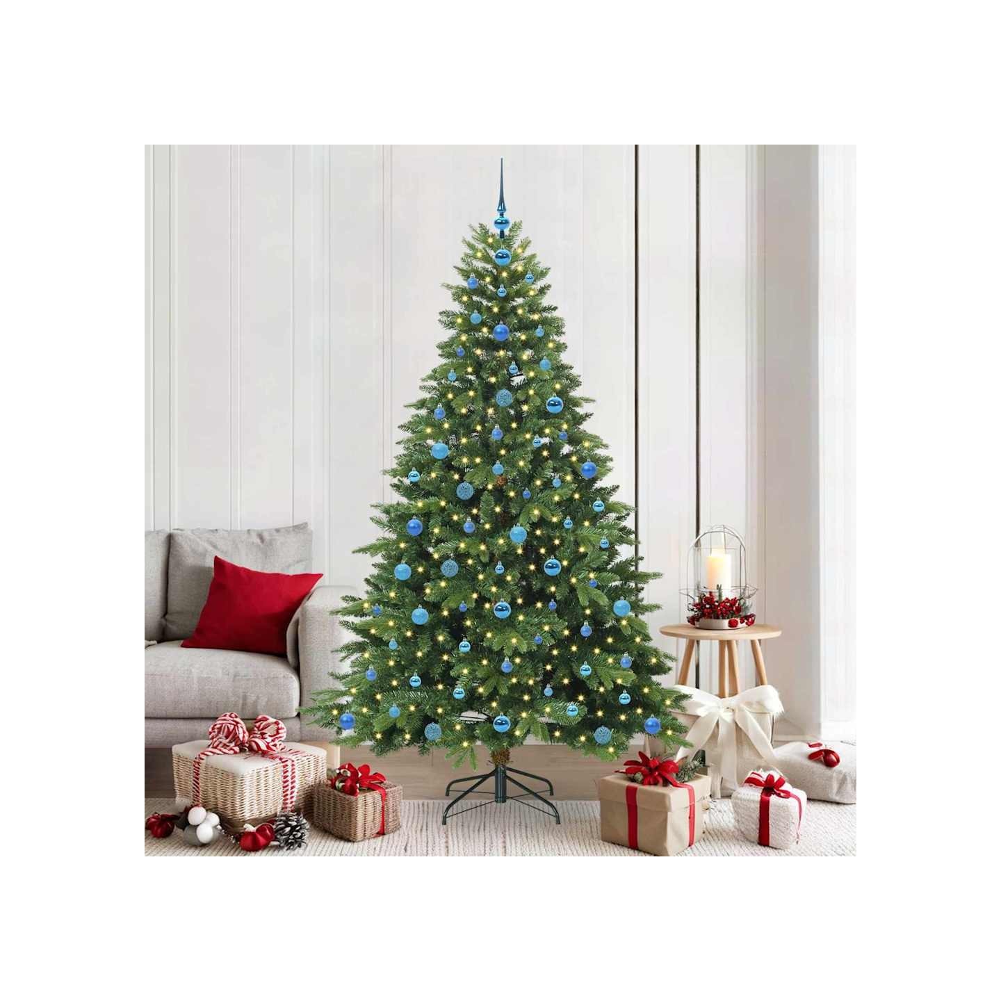Sapin de Noël artificiel avec 300 LED Vert 210 cm PE et PVC