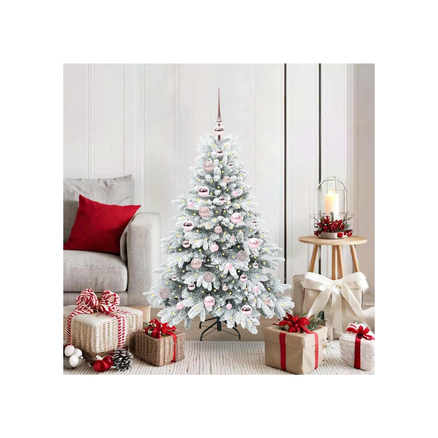 Sapin de Noël artificiel avec 150 LED Blanc 120 cm PE et PVC