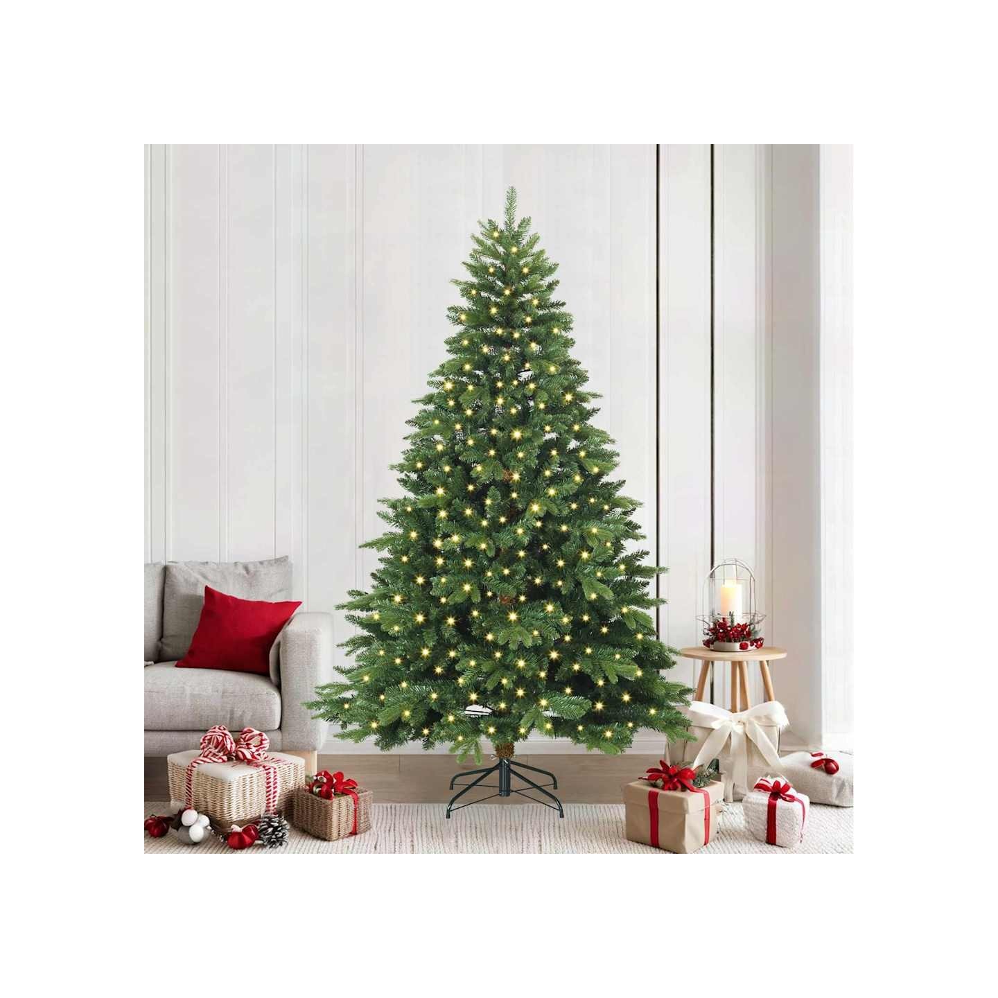 Sapin de Noël artificiel avec 300 LED Vert 240 cm PE et PVC