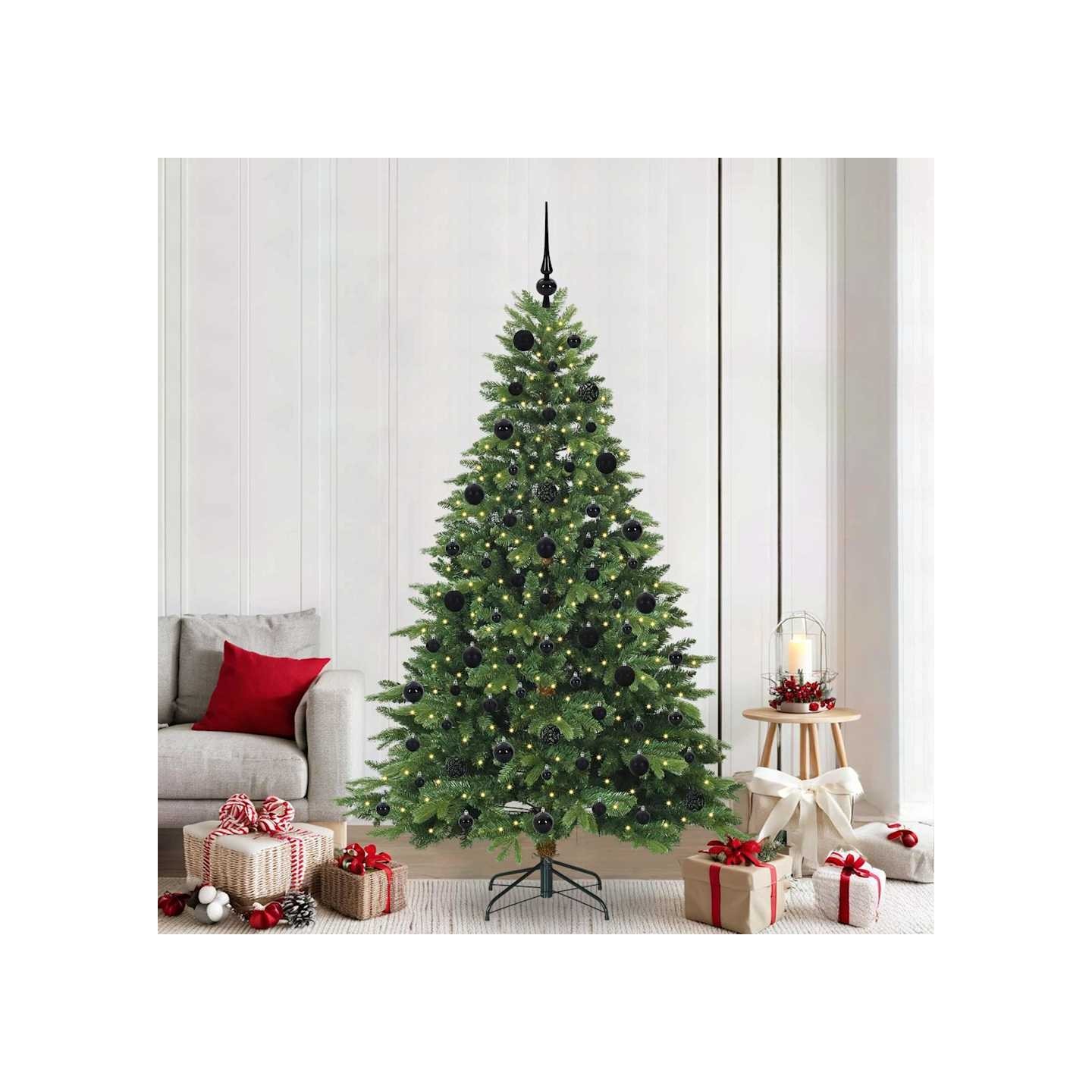 Sapin de Noël artificiel avec 300 LED Vert 210 cm PE et PVC