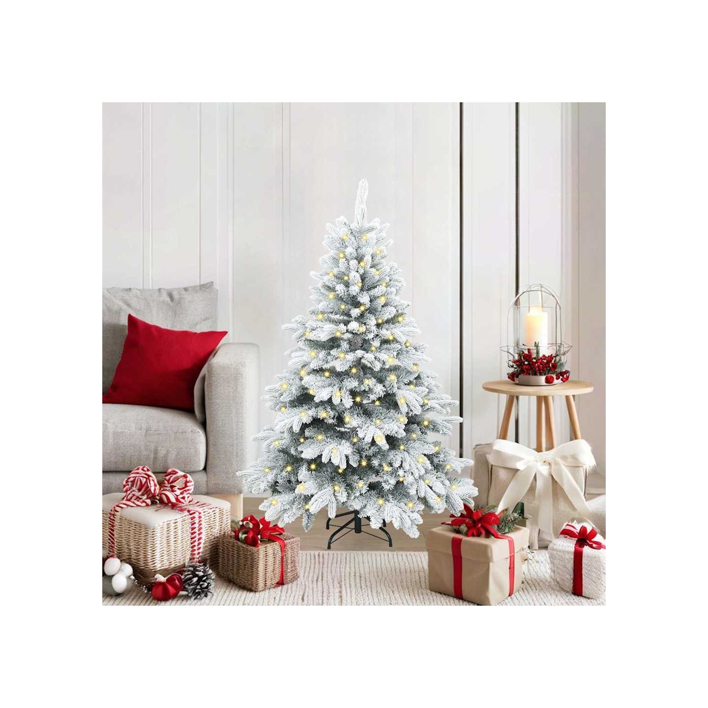 Sapin de Noël artificiel avec 150 LED Blanc 120 cm PE et PVC