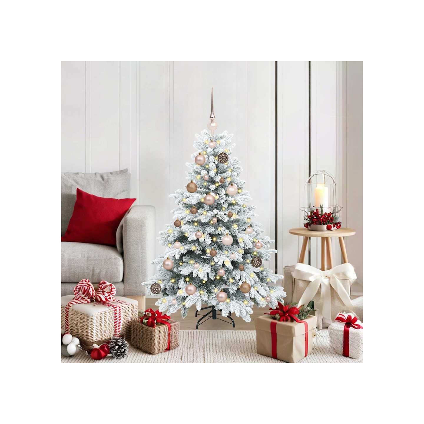 Sapin de Noël artificiel avec 150 LED Blanc 120 cm PE et PVC
