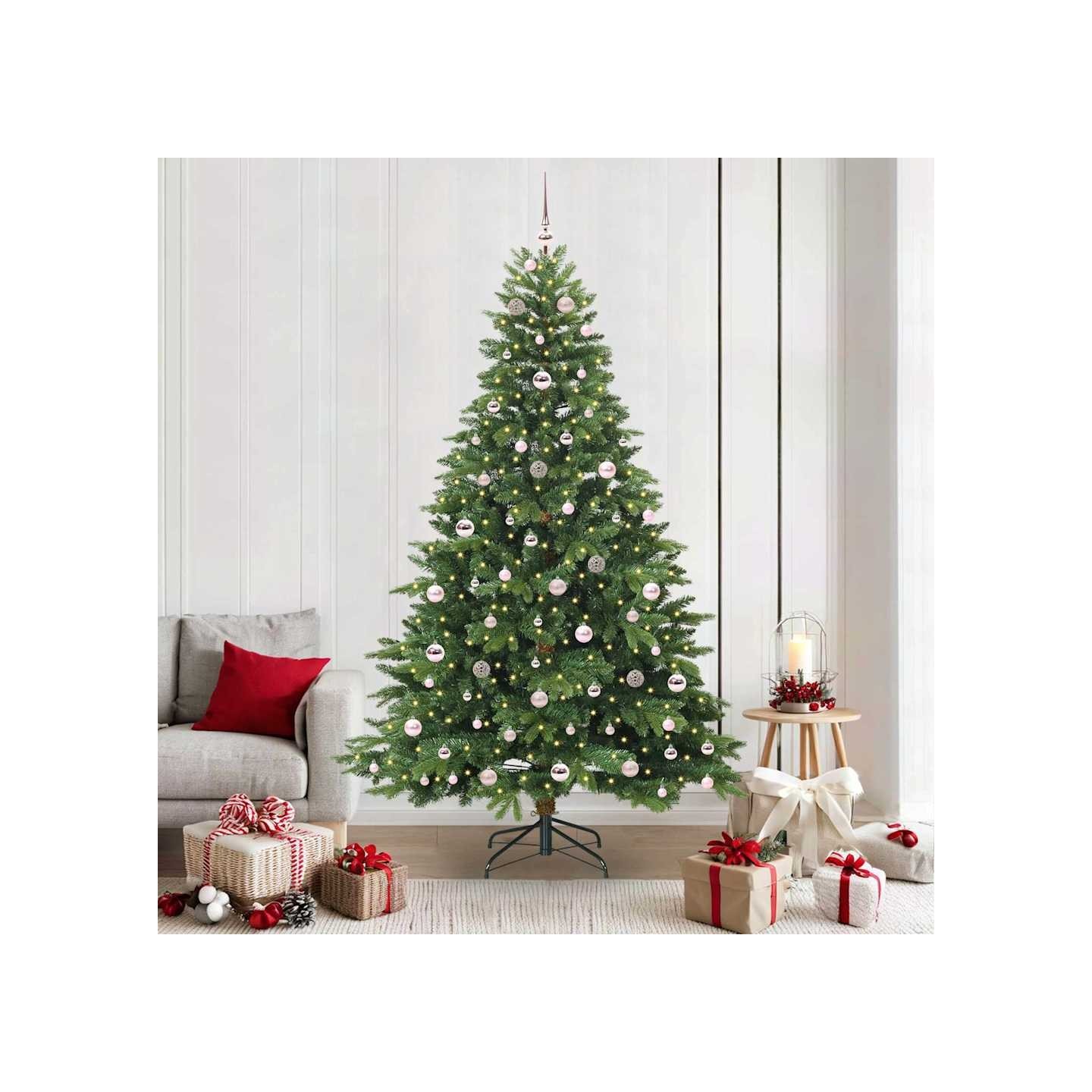 Sapin de Noël artificiel avec 300 LED Vert 210 cm PE et PVC