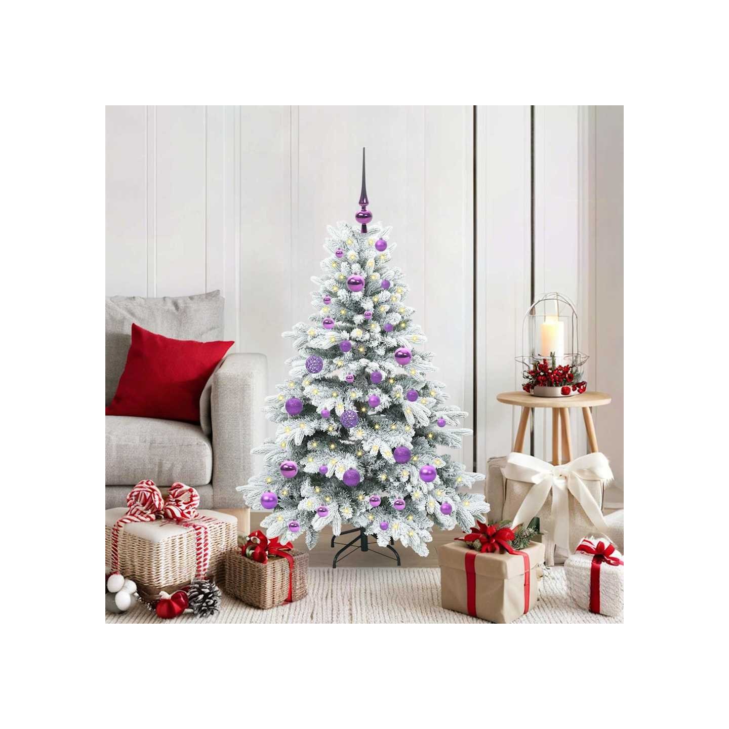 Sapin de Noël artificiel avec 150 LED Blanc 120 cm PE et PVC