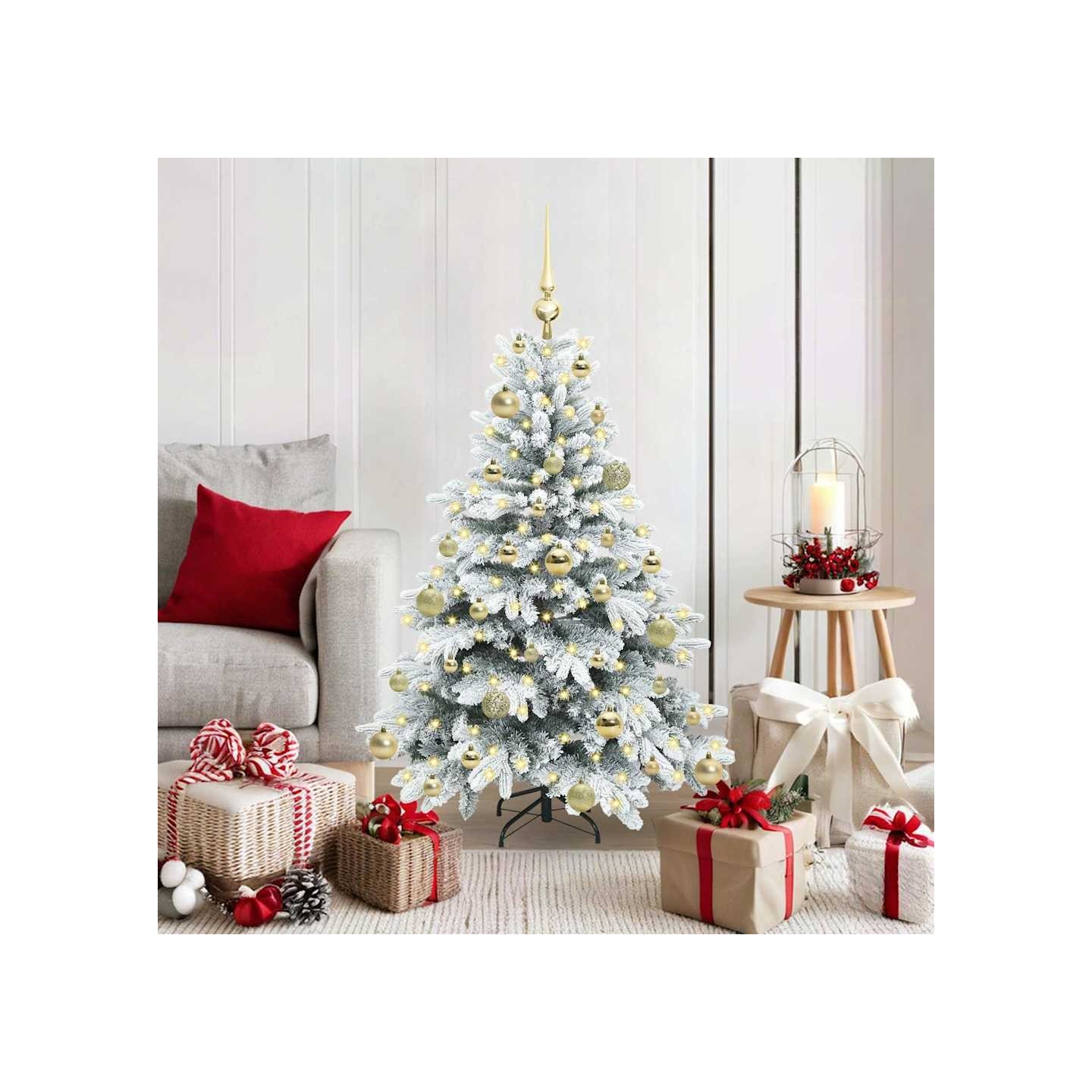 Sapin de Noël artificiel avec 150 LED Blanc 120 cm PE et PVC