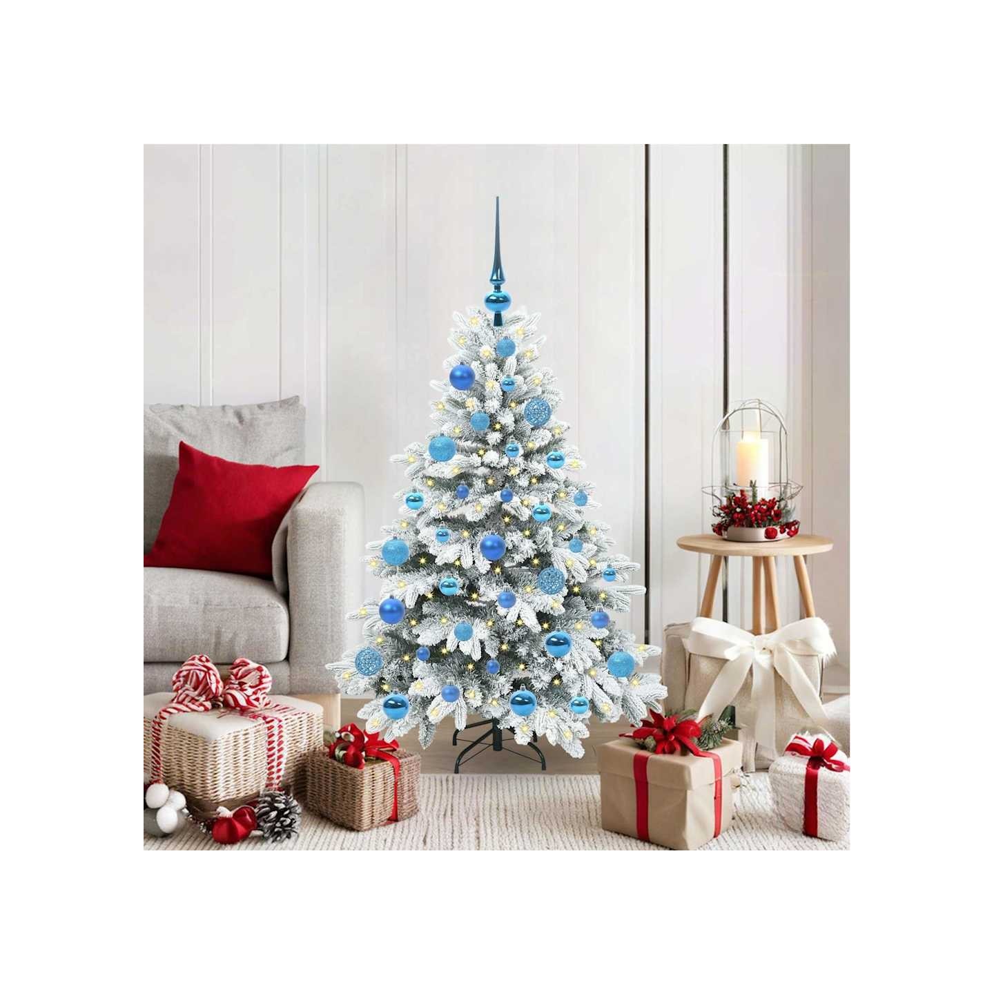 Sapin de Noël artificiel avec 150 LED Blanc 120 cm PE et PVC